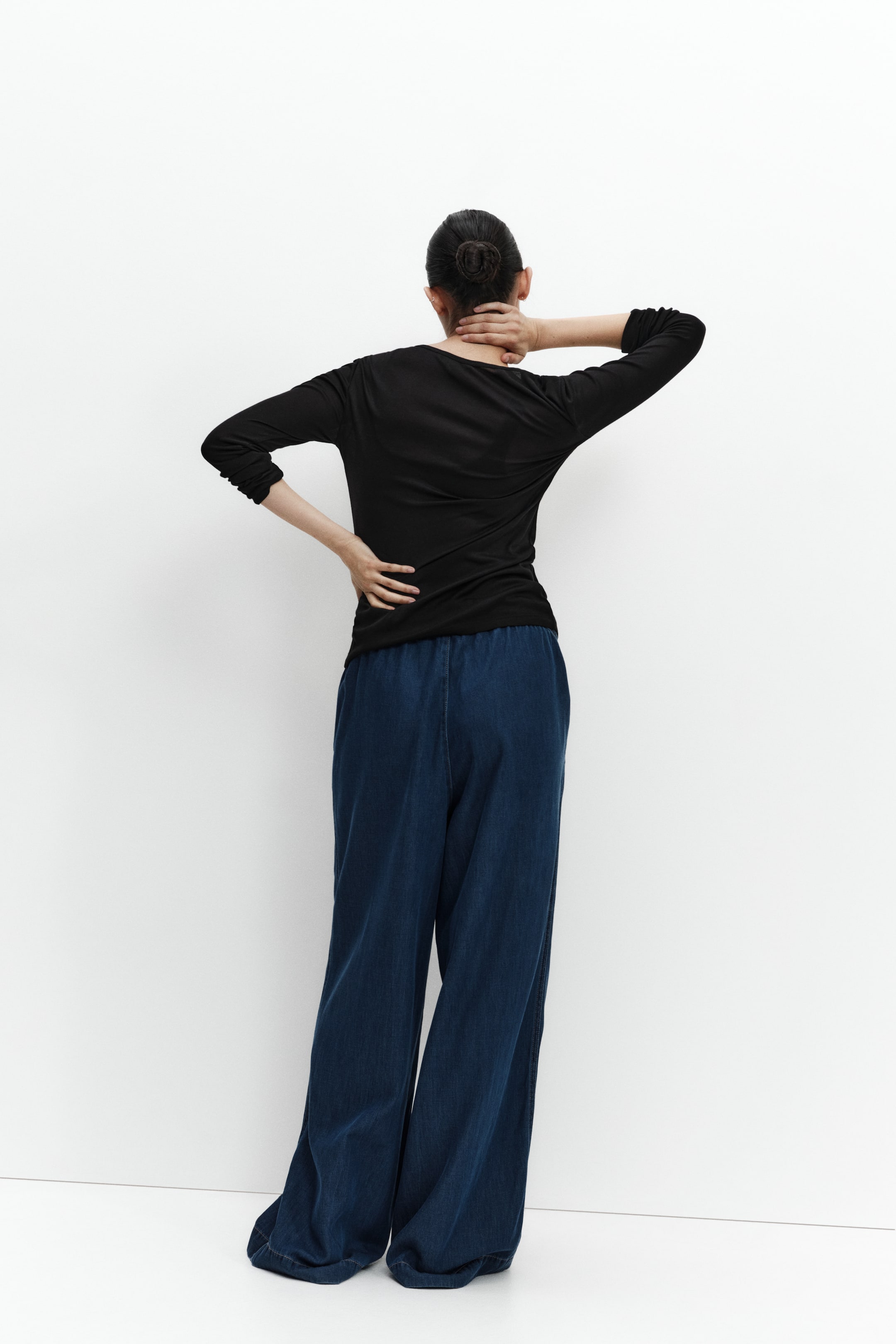 MAMA Wide-Leg Paper-Bag Pants