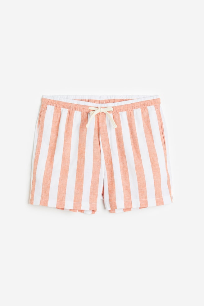 Regular Fit Linen-blend shorts - Orange/White striped/White/Black striped/Light beige/White/Beige striped/dc/dc - 2