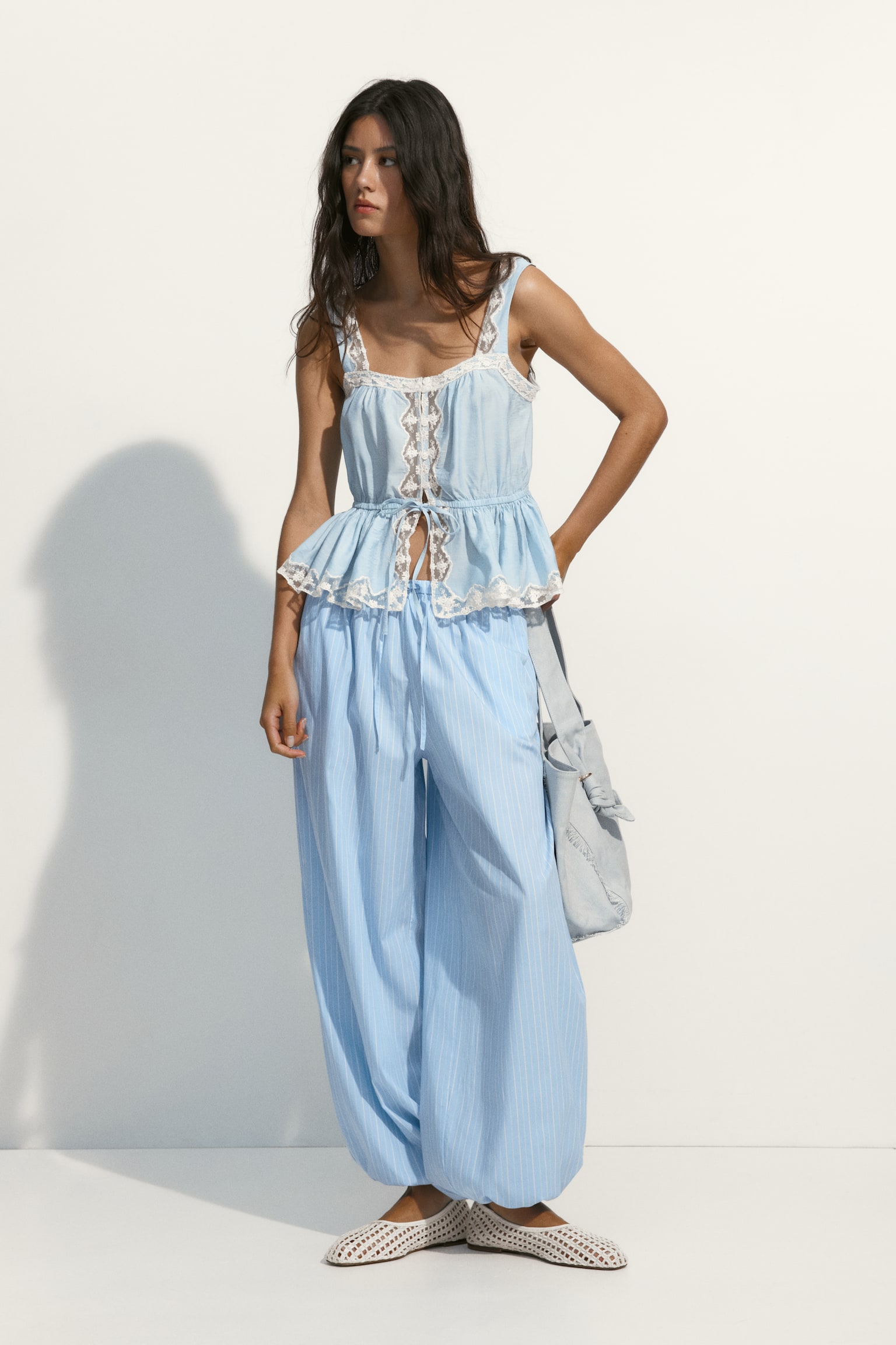 Cotton balloon trousers - 1