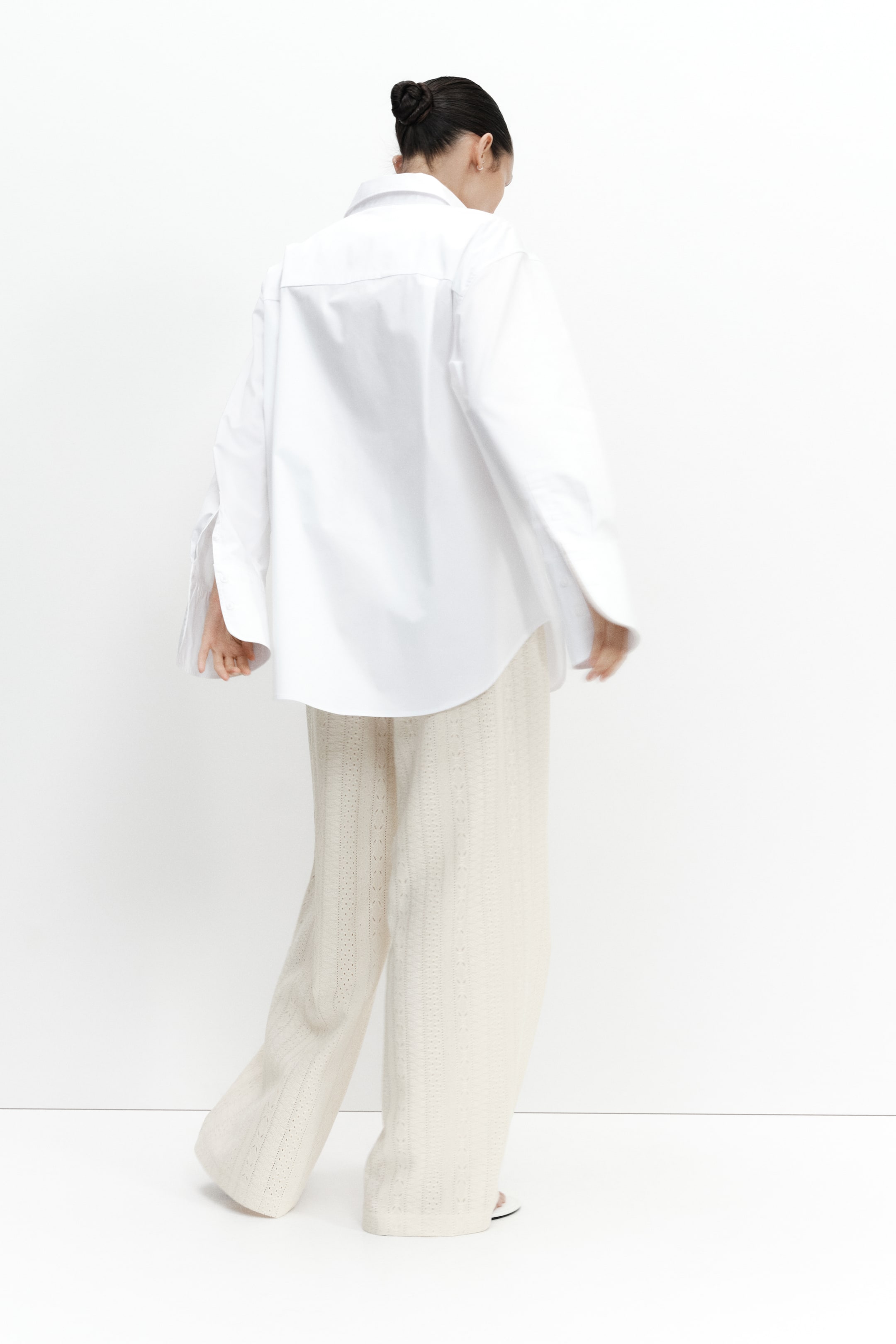 Женские брюки H&M MAMA Lace-Look Jersey Pants — фото 5