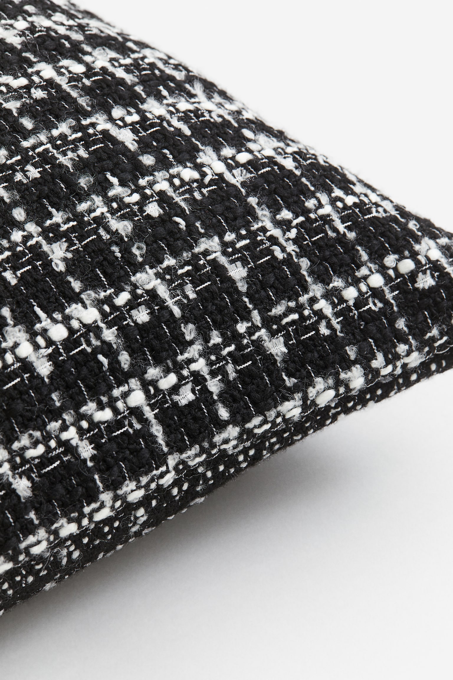 Jacquard-weave cushion cover - Black/Checked - 2