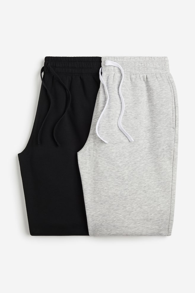 2-pack Regular Fit Sweatpants - Black/Grey marl - 1