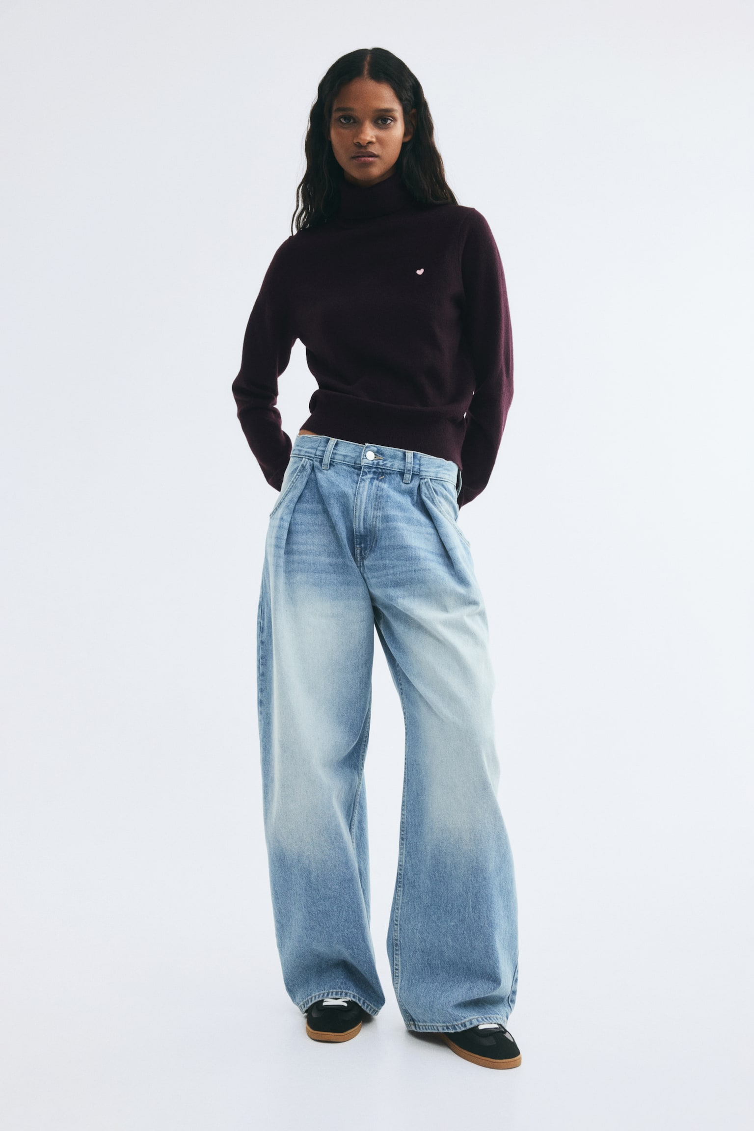 Женский свитер H&M Roll-Neck, цвет: Тёмный сливовый фиолетовый — фото 3
