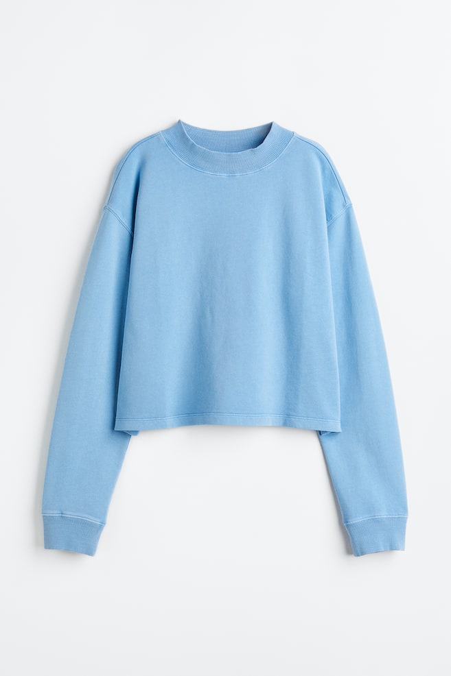 Cropped sweatshirt - Blue - 1