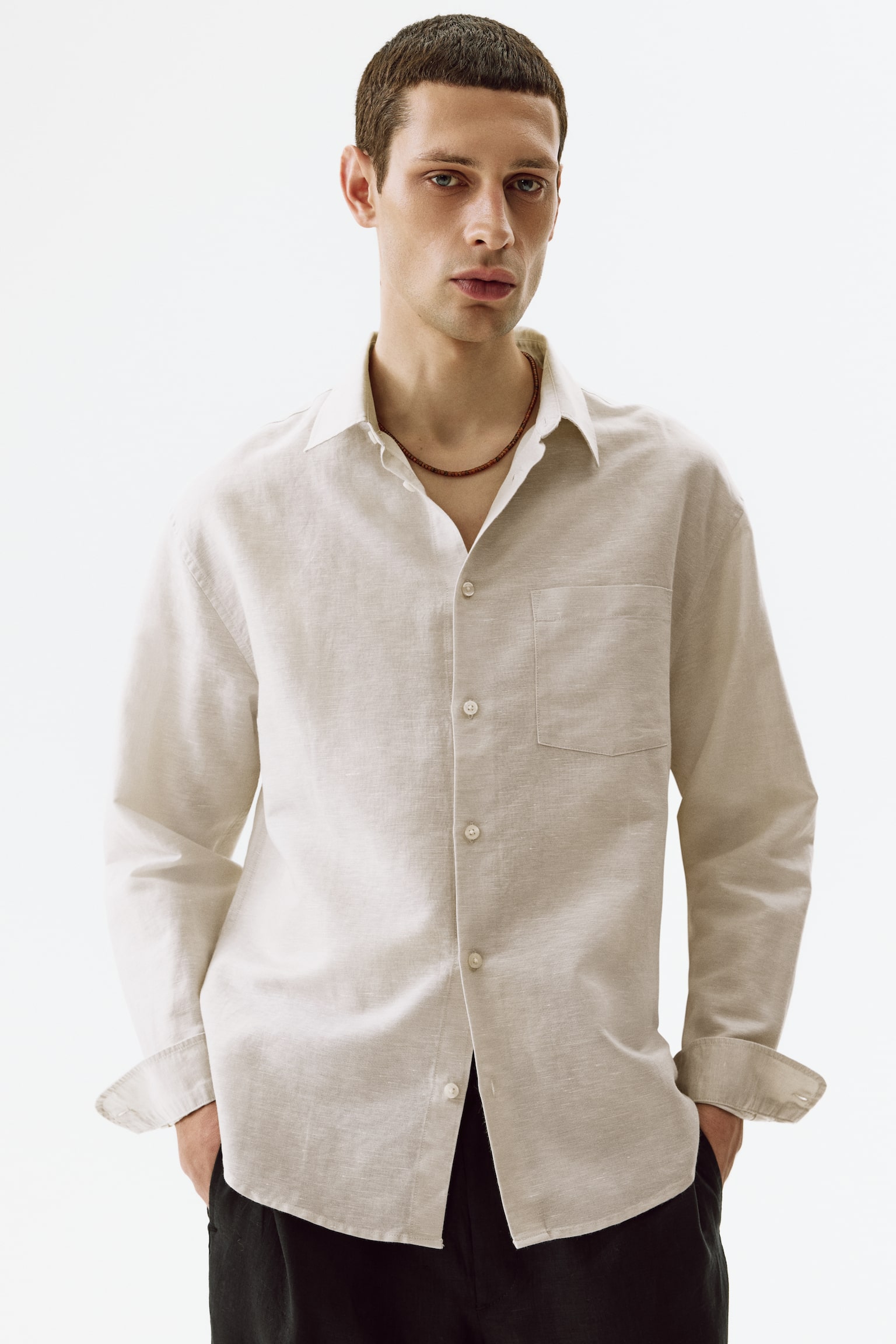 Chemise Relaxed Fit en lin mélangé - 1