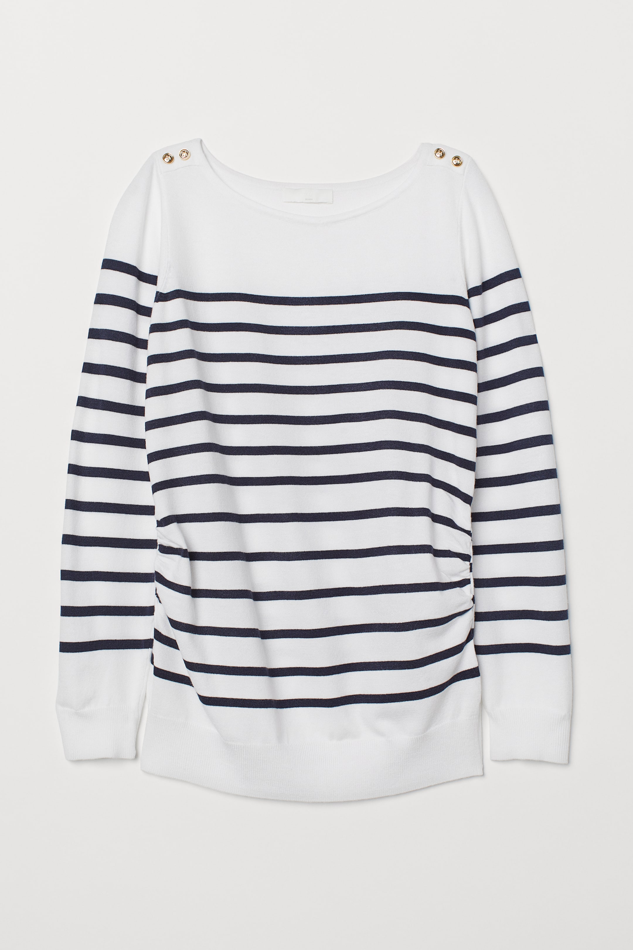 View larger image: MAMA Fine-knit jumper - White/Blue striped - Ladies | H&M IE 1