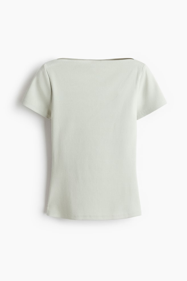Boat-Neck Cotton Top - Light dusty green/Navy blue/striped/Light blue/striped/Light pink/Light pink/striped - 1