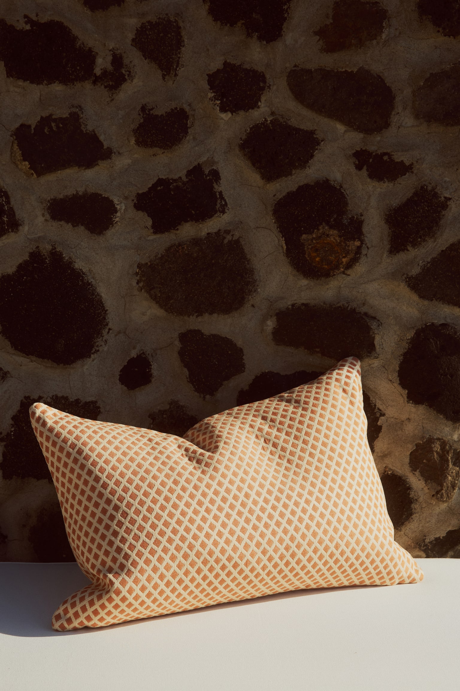 Outdoor Cushion Cover - Orange/patterned/Light beige/patterned - 1