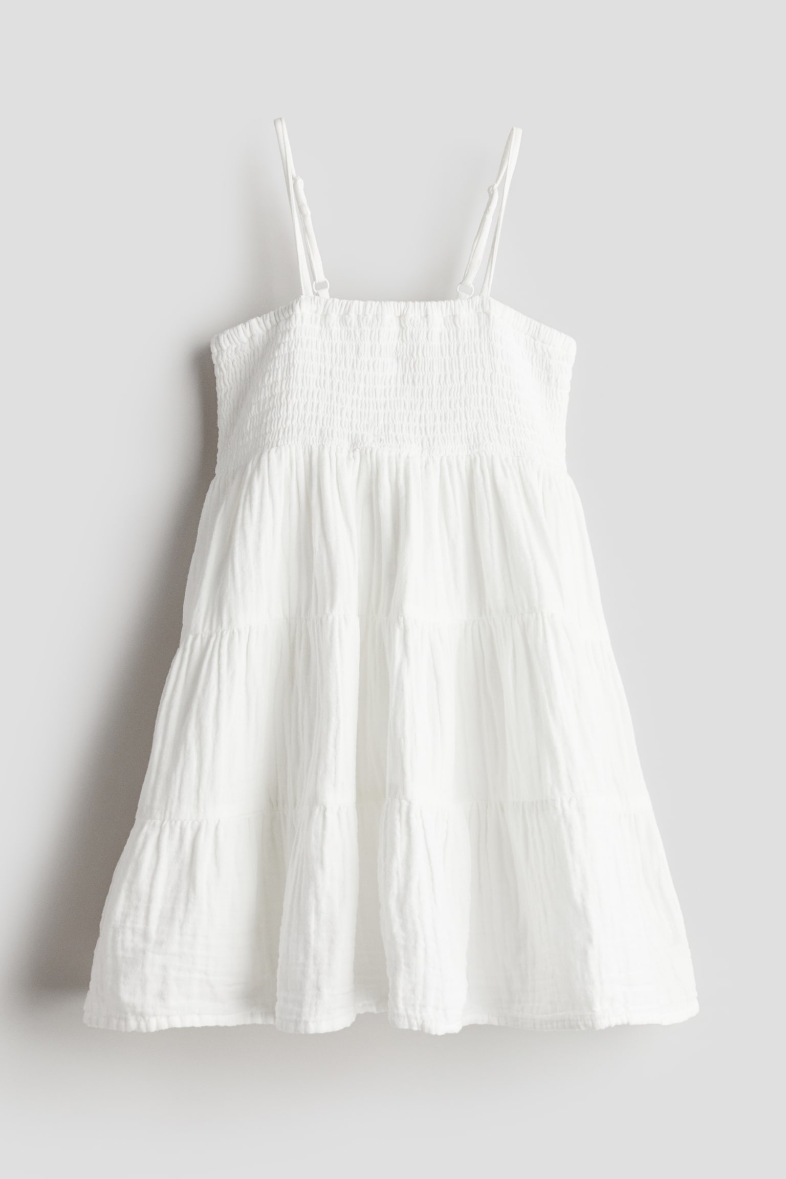 Tiered muslin dress - White - 1