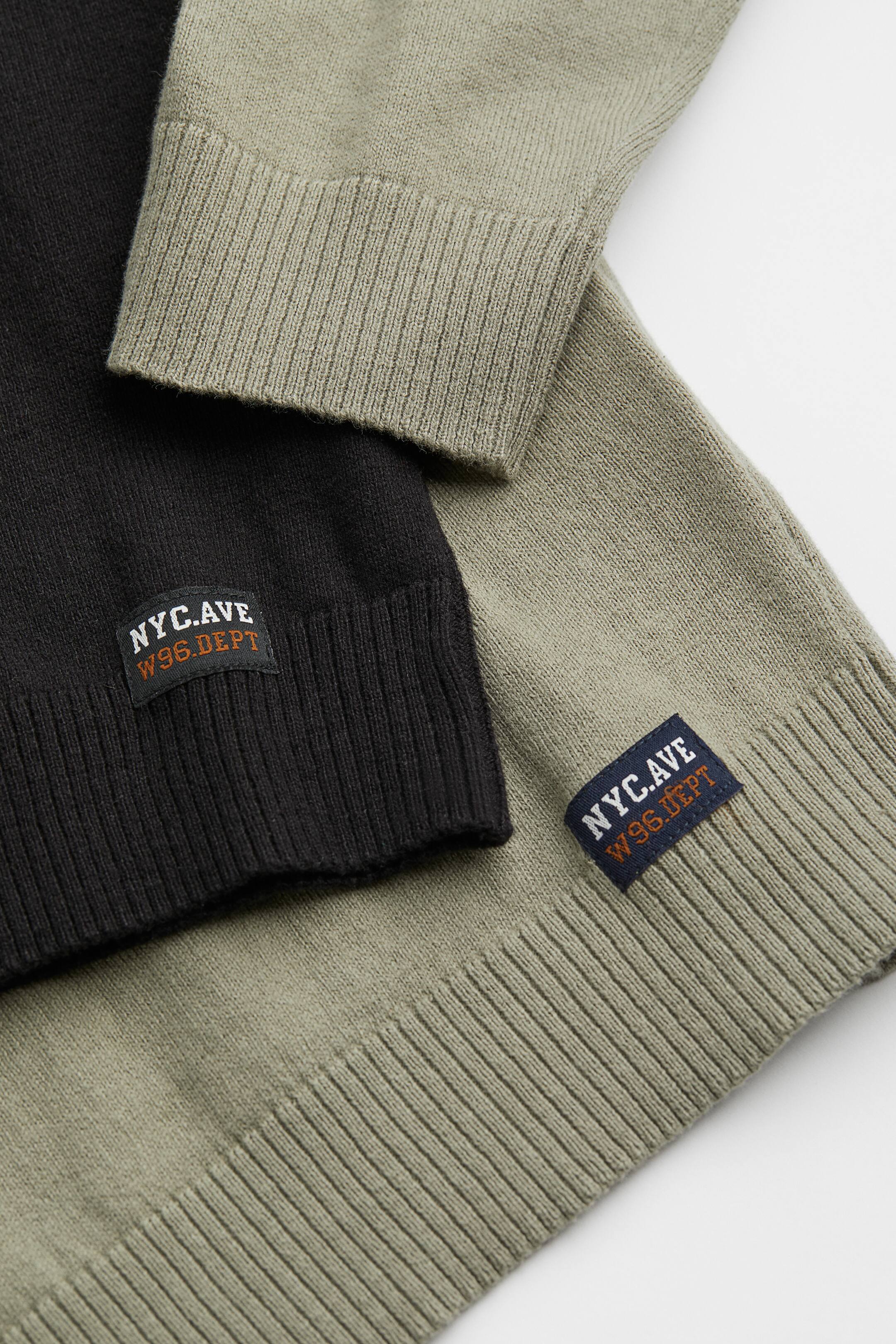 View larger image: 2-pack fine-knit jumpers - Black/Light khaki green - Kids | H&M IN 2