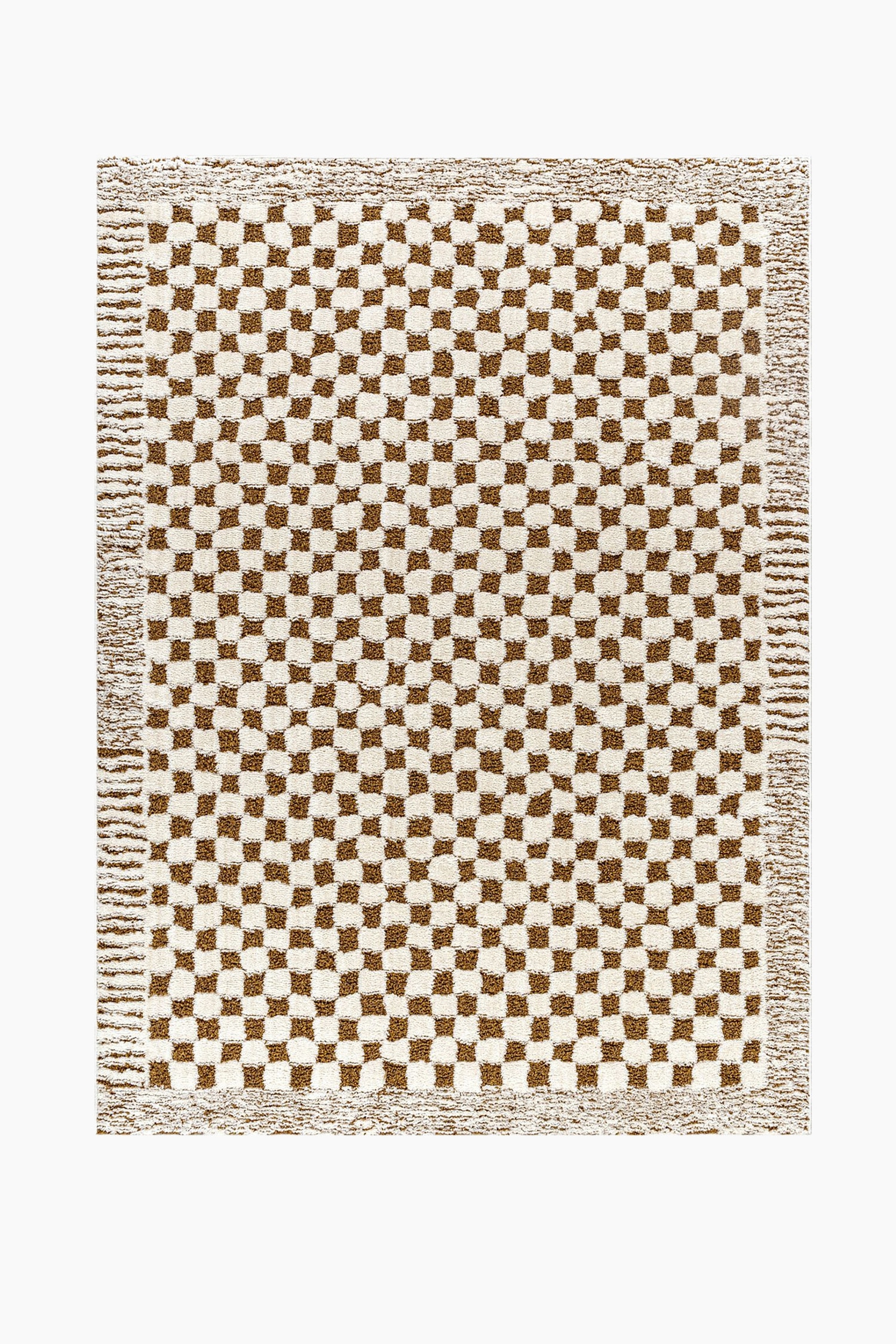 Freud Modern High Pile Checkboard Rug - Brown