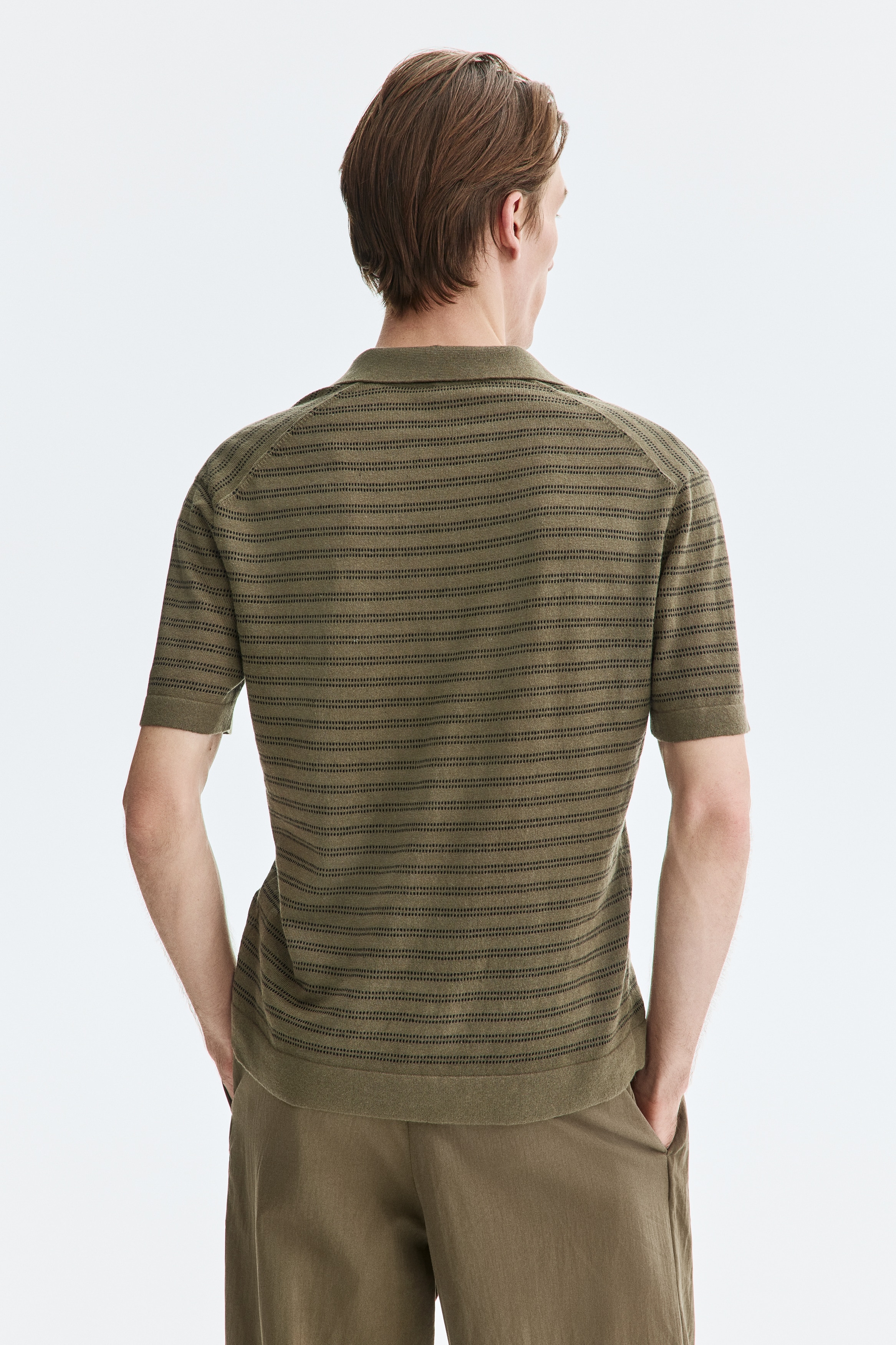 Regular Fit Linen-blend polo shirt