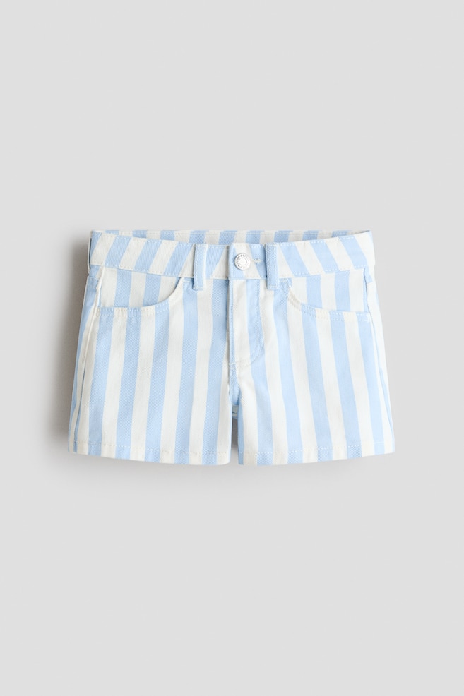 Denim shorts - Light blue/Striped/Cream - 1