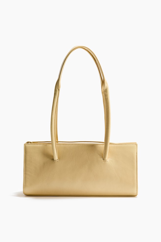 Small Leather Shoulder Bag - Light yellow - 1