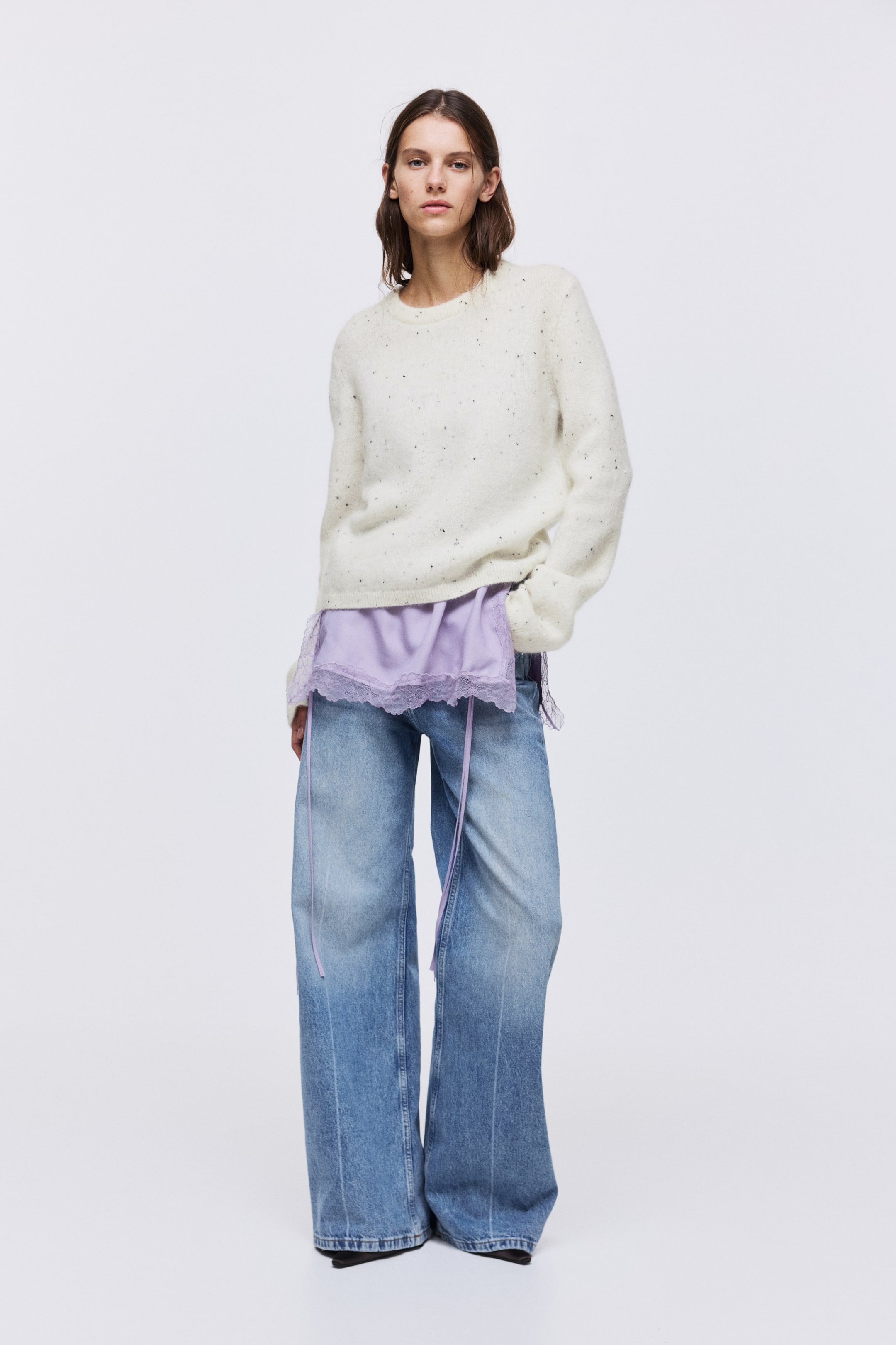 拡大画像を表示: モヘアブレンドセーター - クリーム - レディース | H&M JP 3