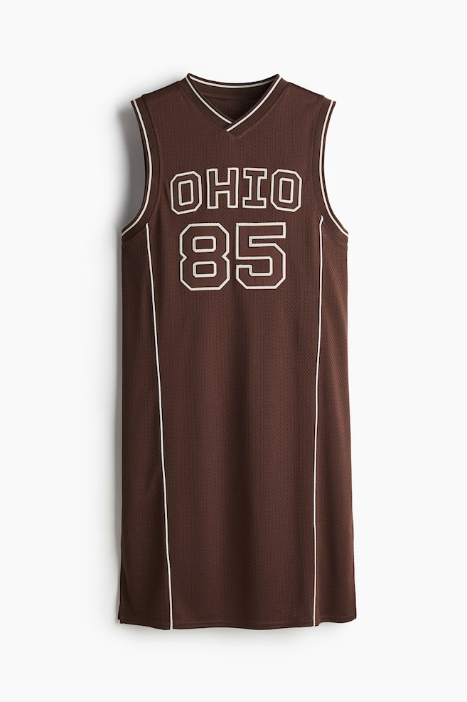 Appliquéd mesh dress - Dark brown/Ohio - 1