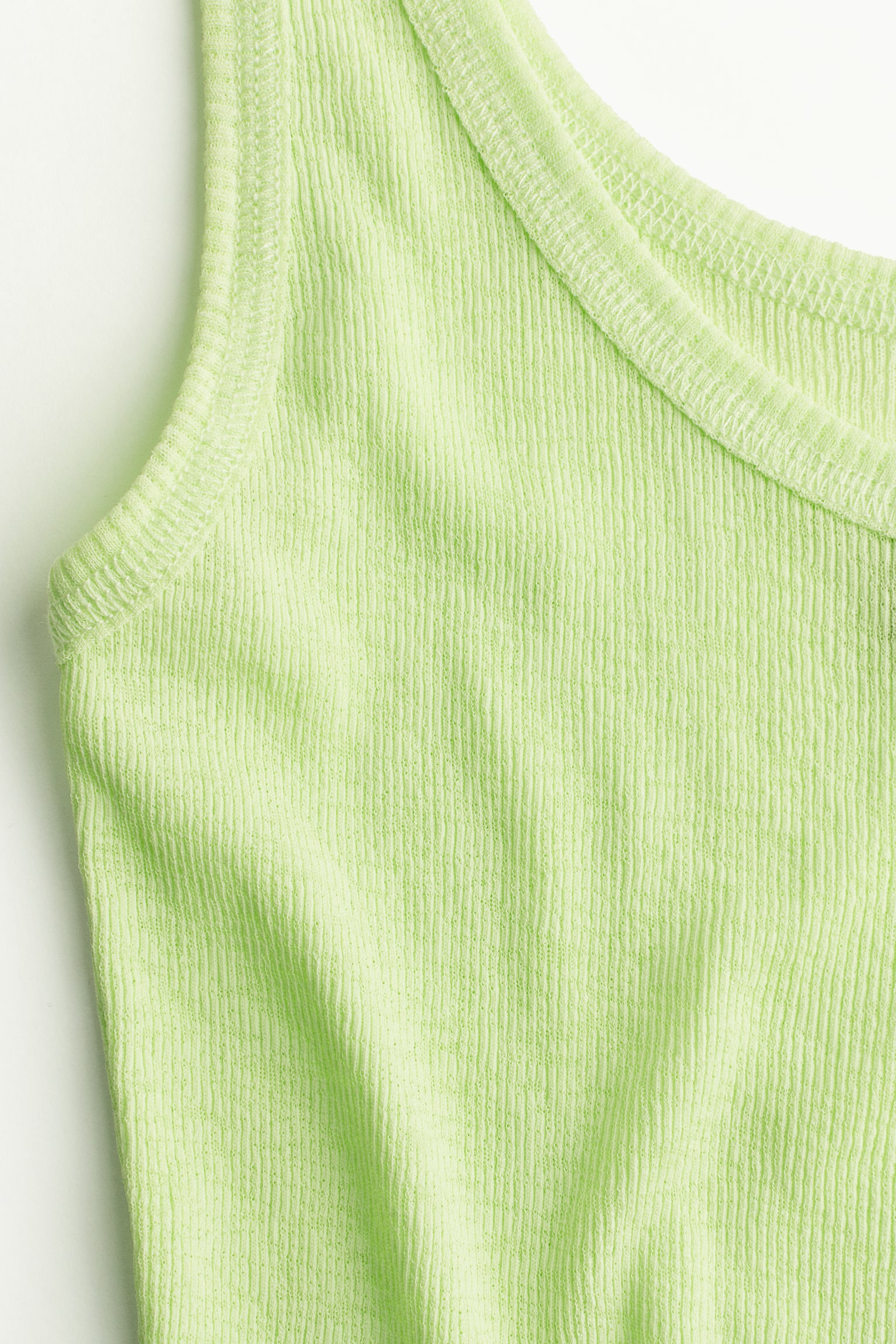 Ribbed vest top - Lime green/Black/White/Beige - 5