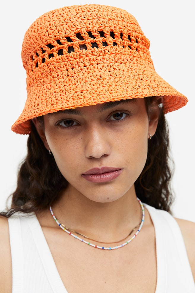 Straw bucket hat - Orange/Pink/Blue - 2