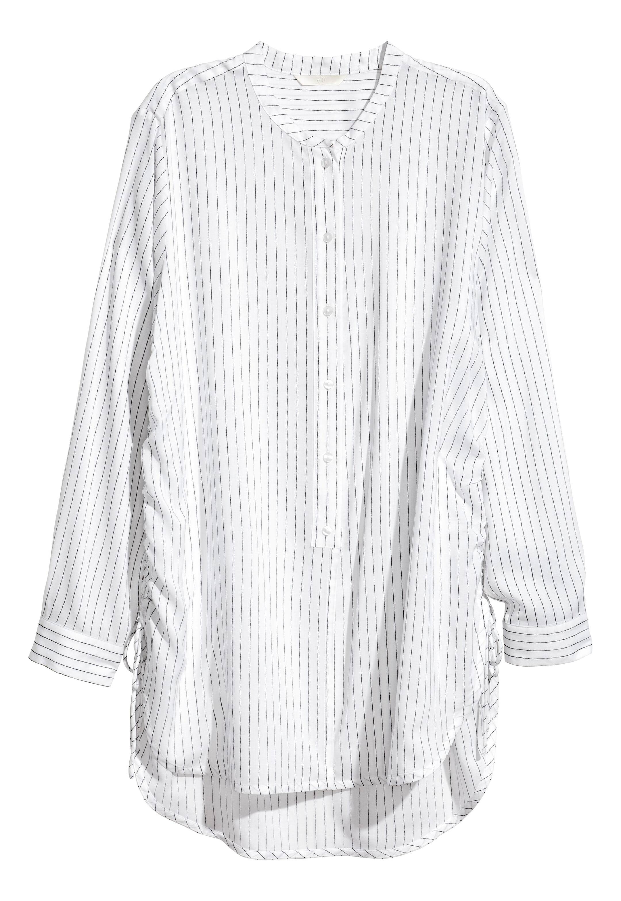 View larger image: Drawstring blouse - White/Striped - Ladies | H&M CA 1