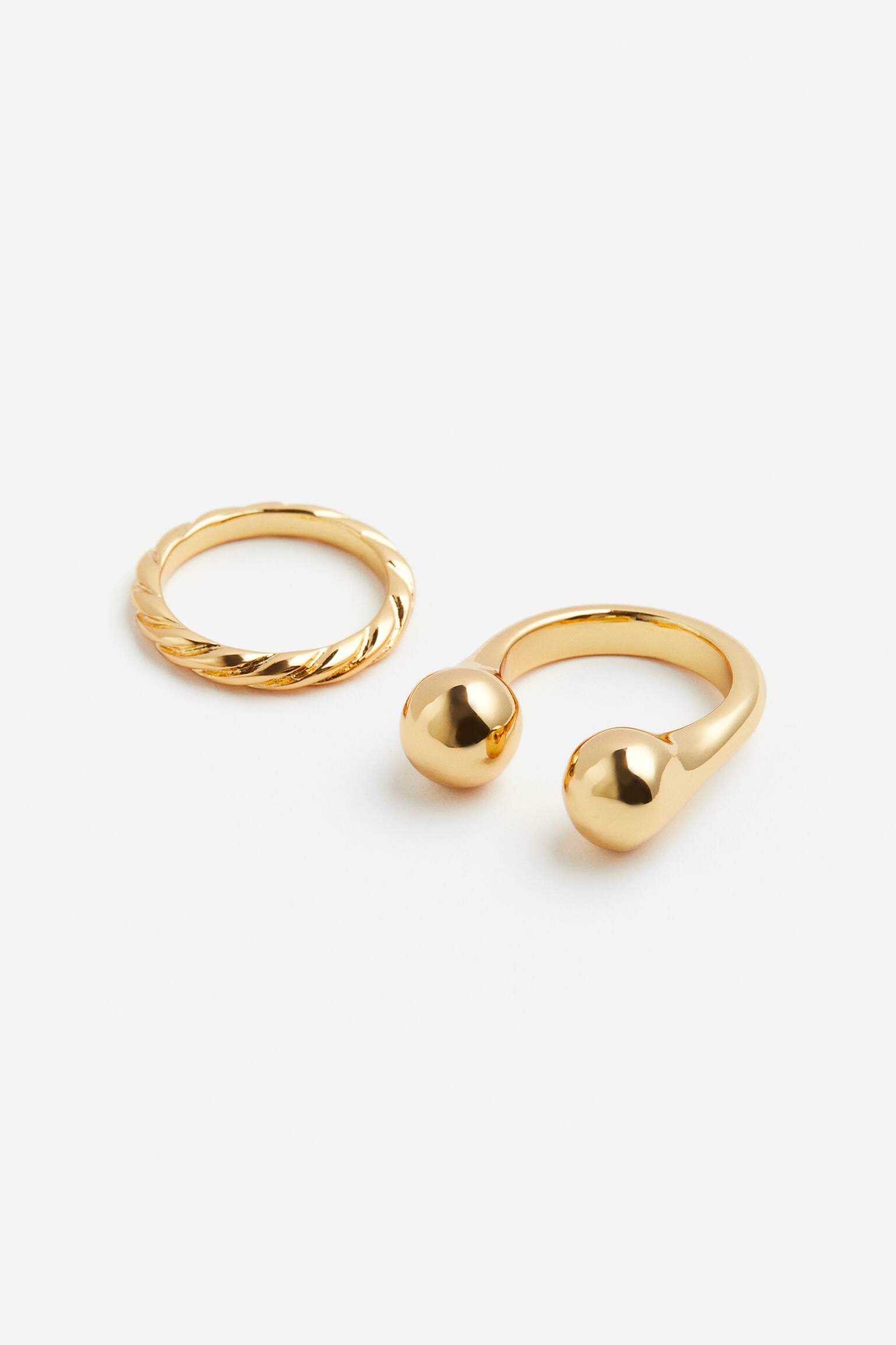 2-pack gold-plated rings - Gold-coloured - 1