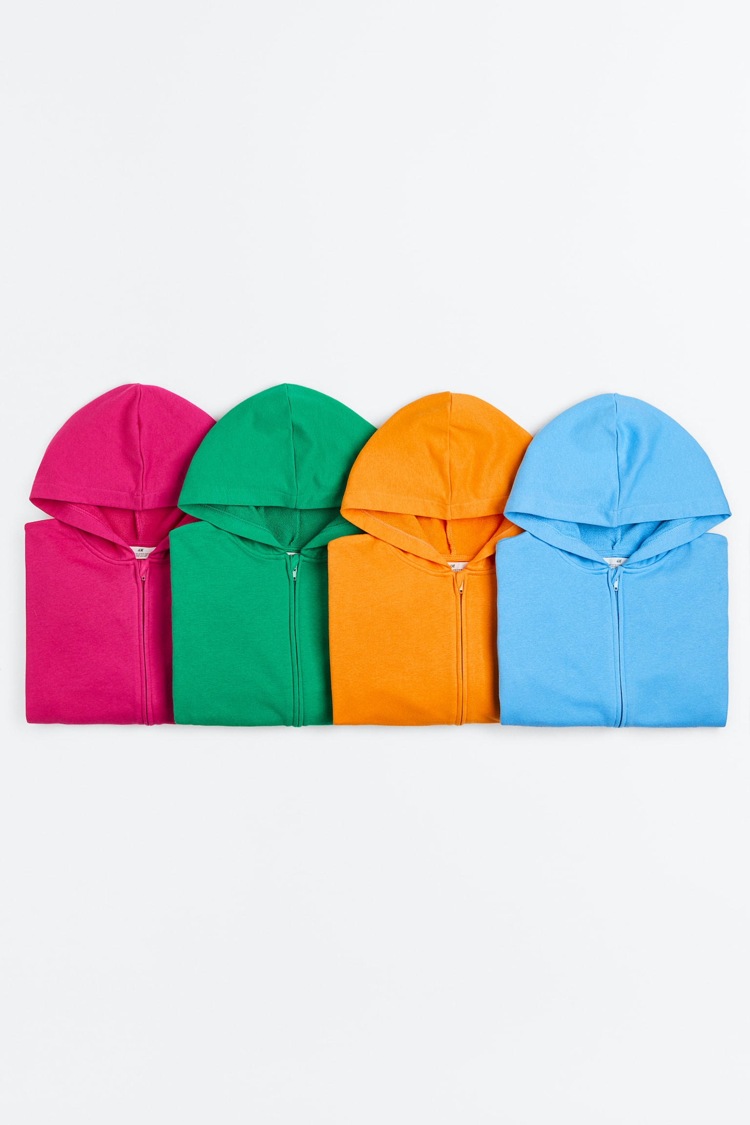 Zip Up Hoodie - Green/Blue/Cerise/Orange - 2