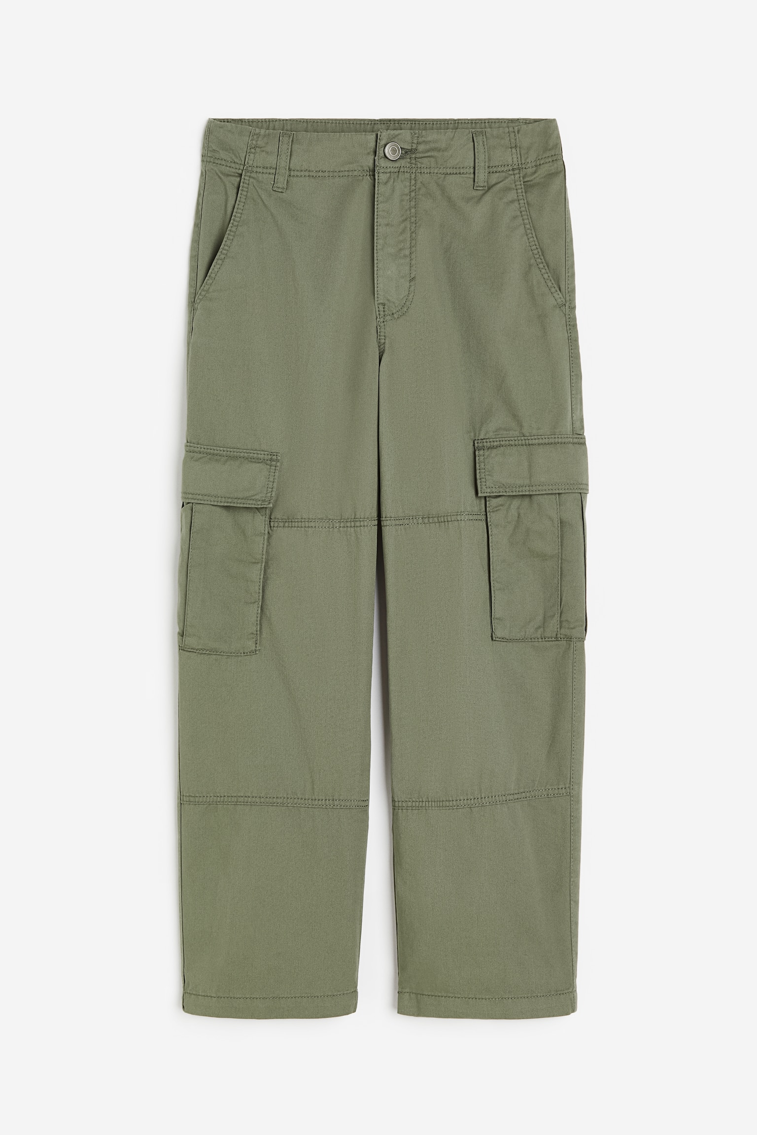 Cotton Cargo Pants - Dark khaki green/Beige/Black/Dark beige/Cream - 1