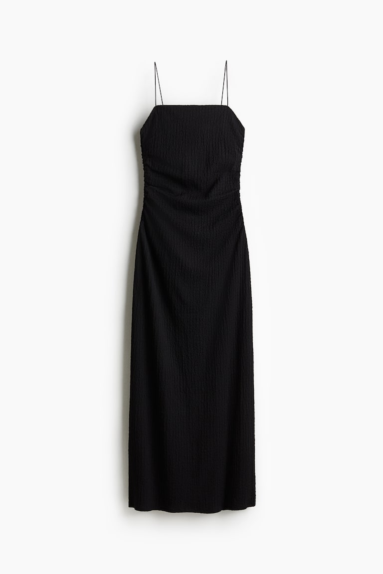 Women's Black Textured Slip Dress | H&M US