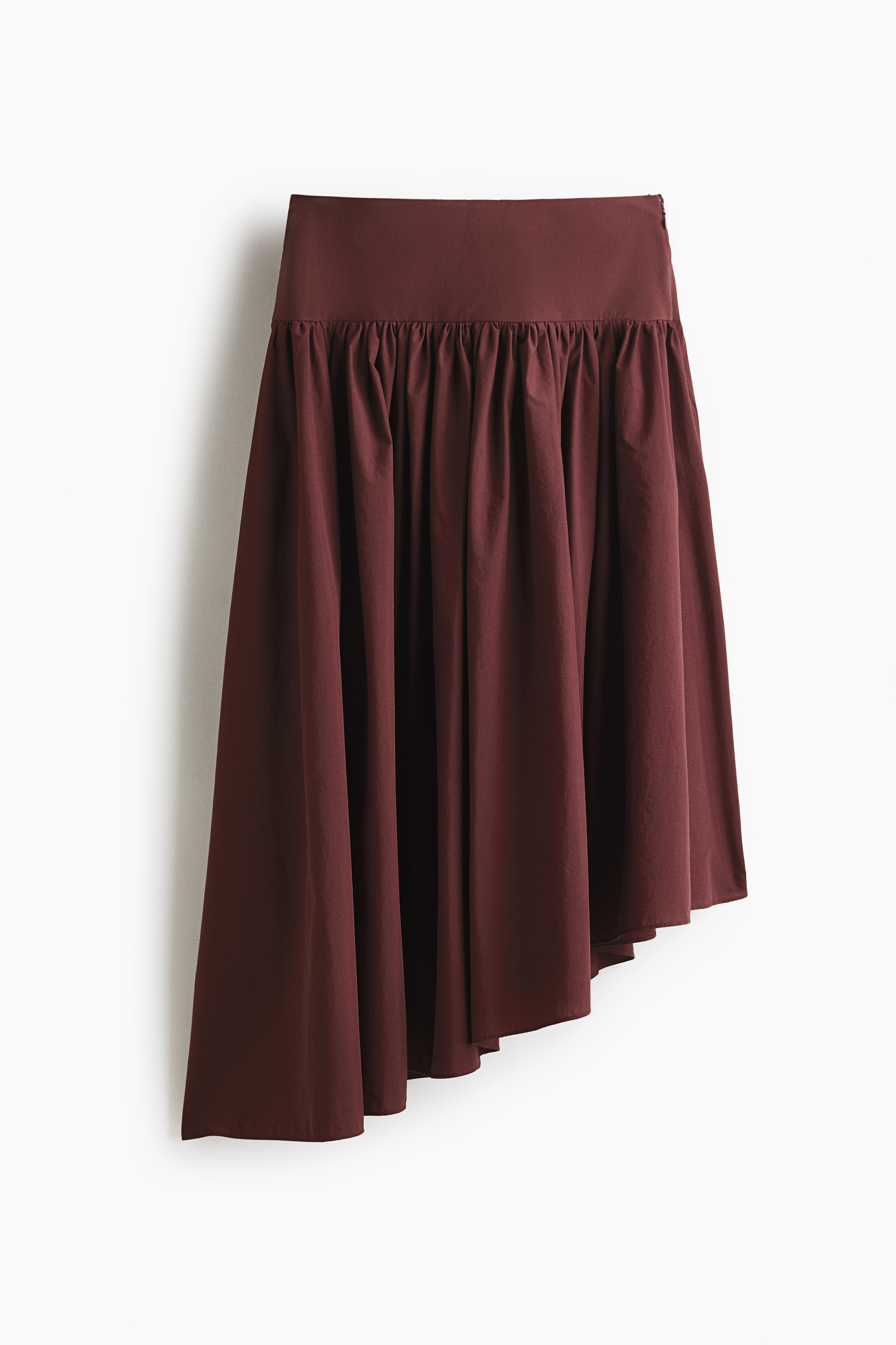Falda midi con diseño asimétrico - Café oscuro