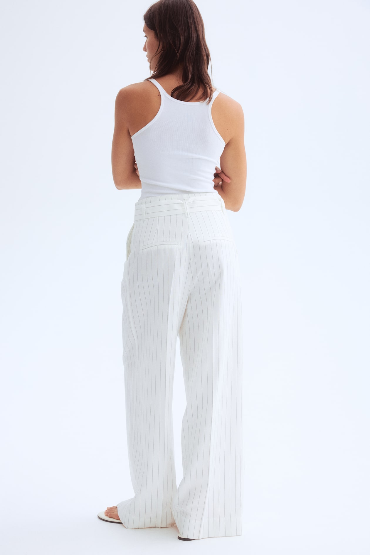 Belted linen-blend trousers - image 2