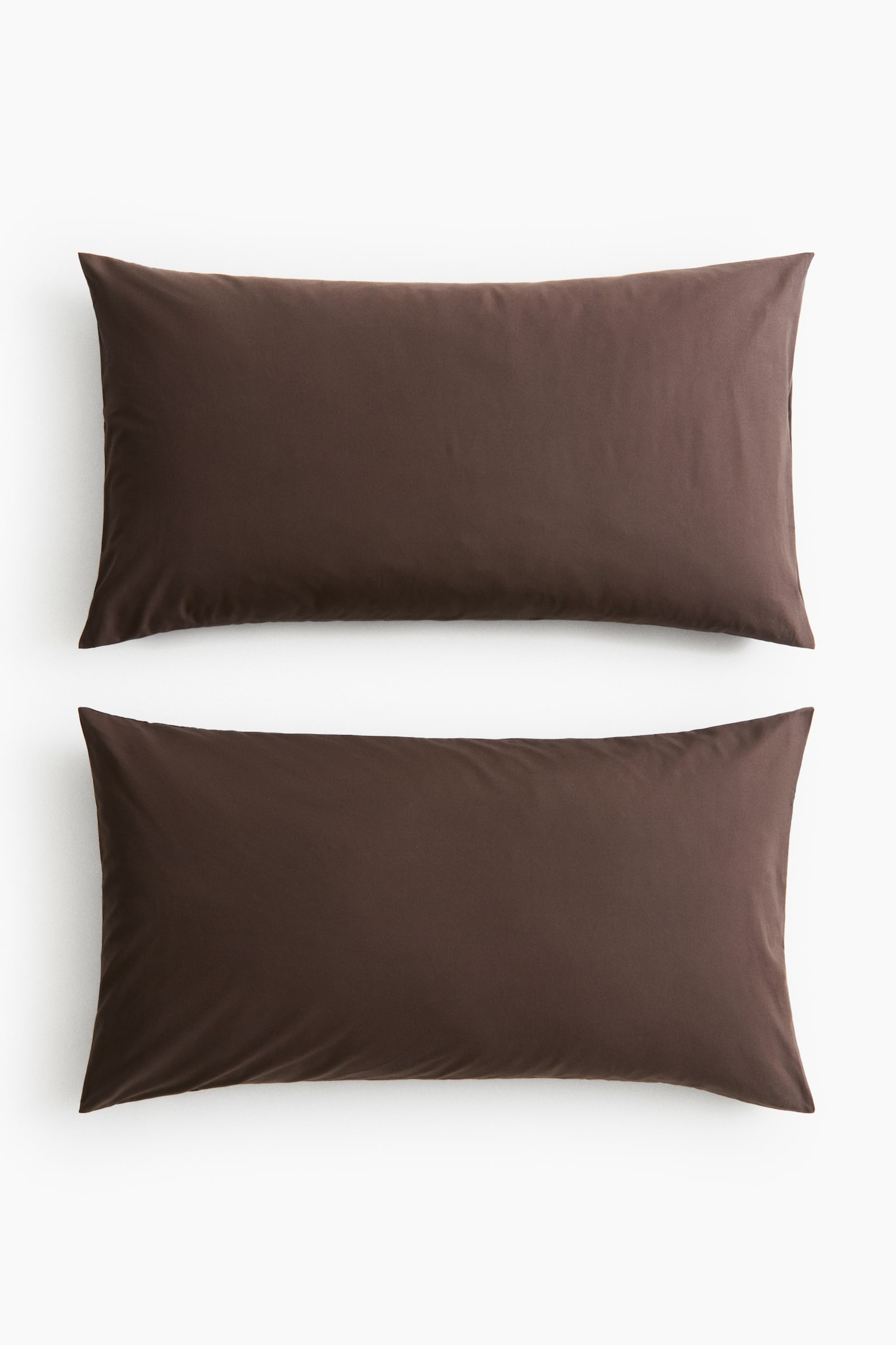 2-pack cotton pillowcases - Dark brown/Light beige/White/Mole - 1