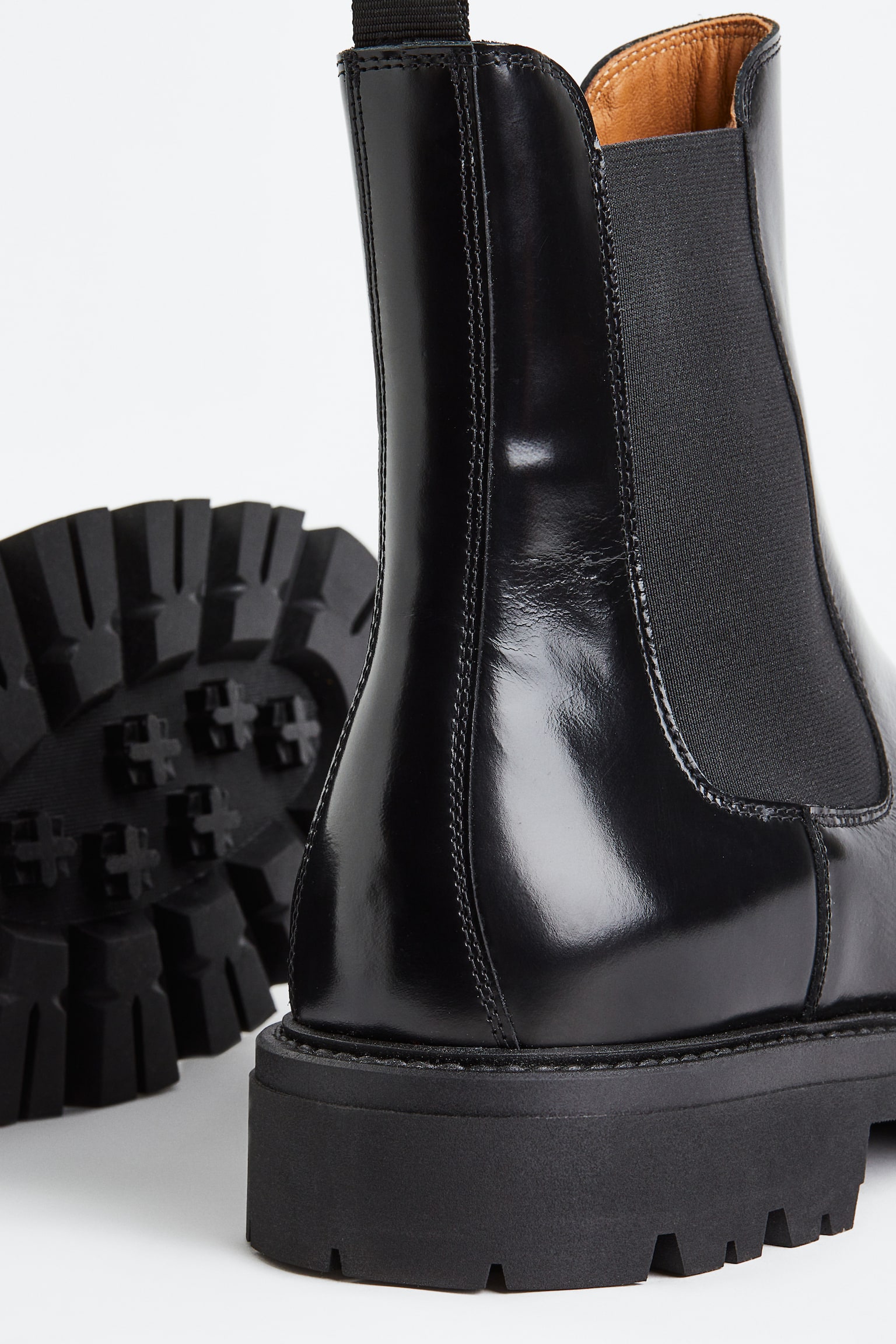 Botas Chelsea em pele - Preto - 3