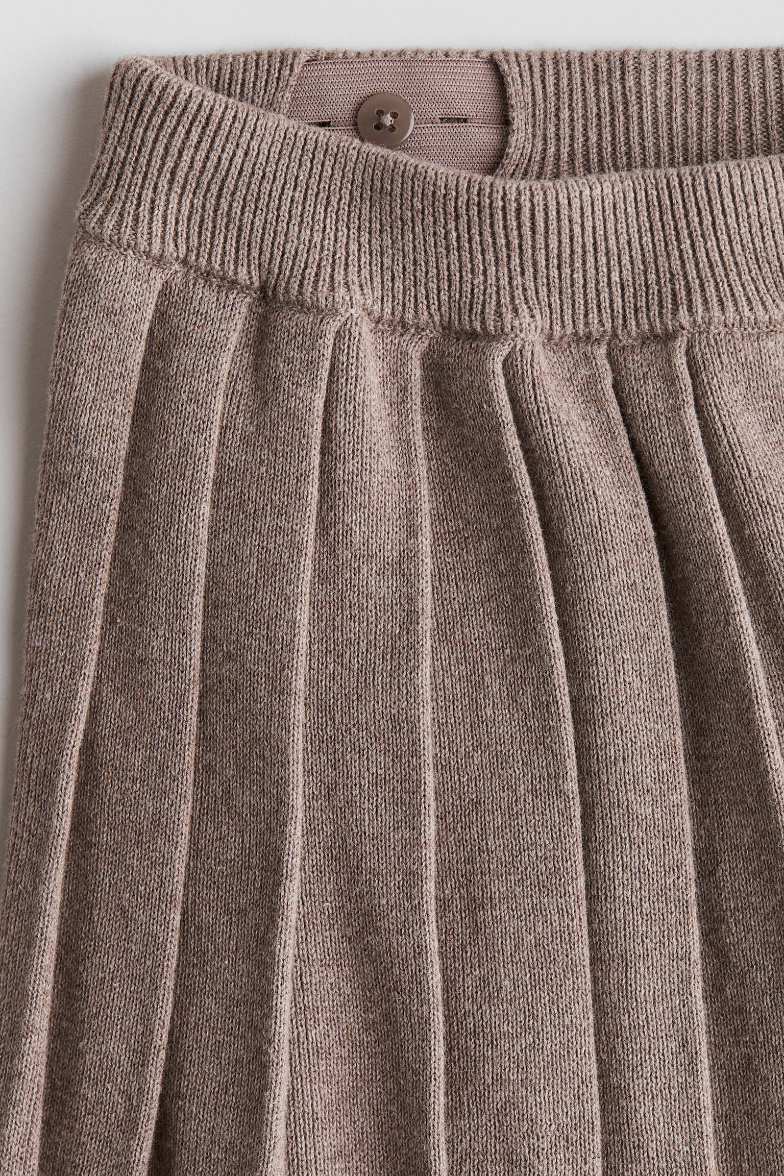 Fine-knit cotton skirt - Mole/Cream - 4