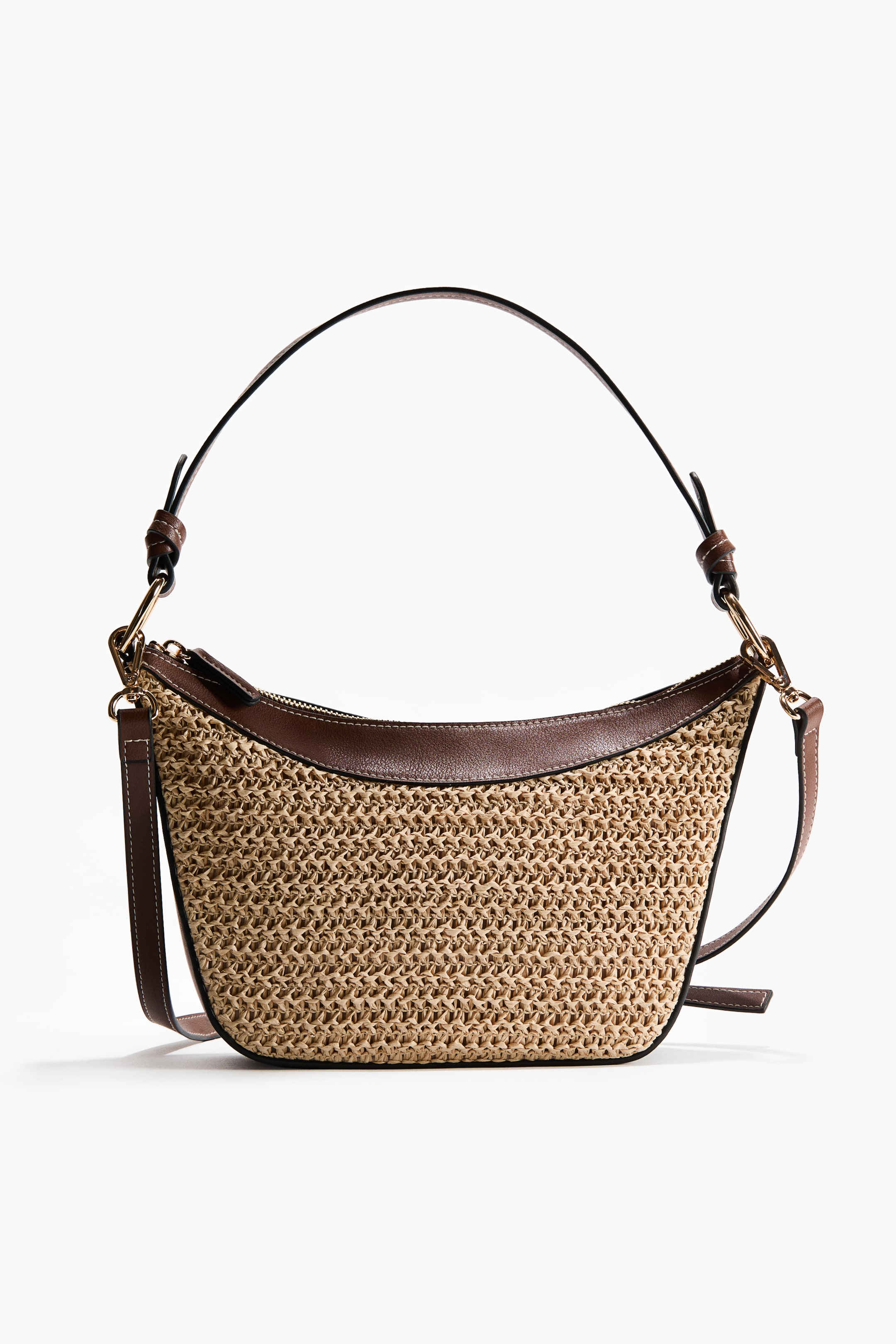 Straw-Detail Crossbody Bag