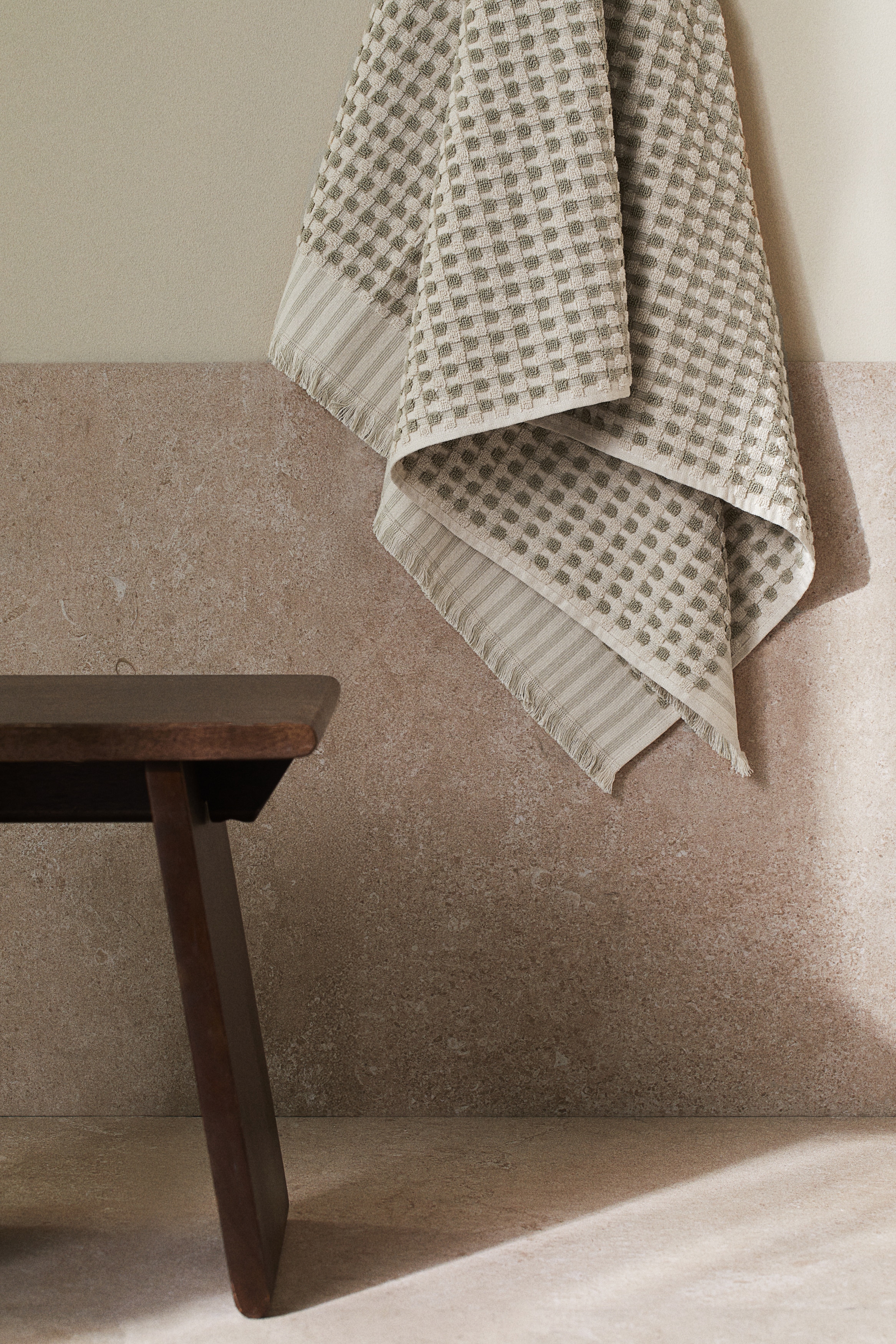 Telo bagno in spugna di cotone fantasia - Verde/pois/Nero/pois/Beige/pois