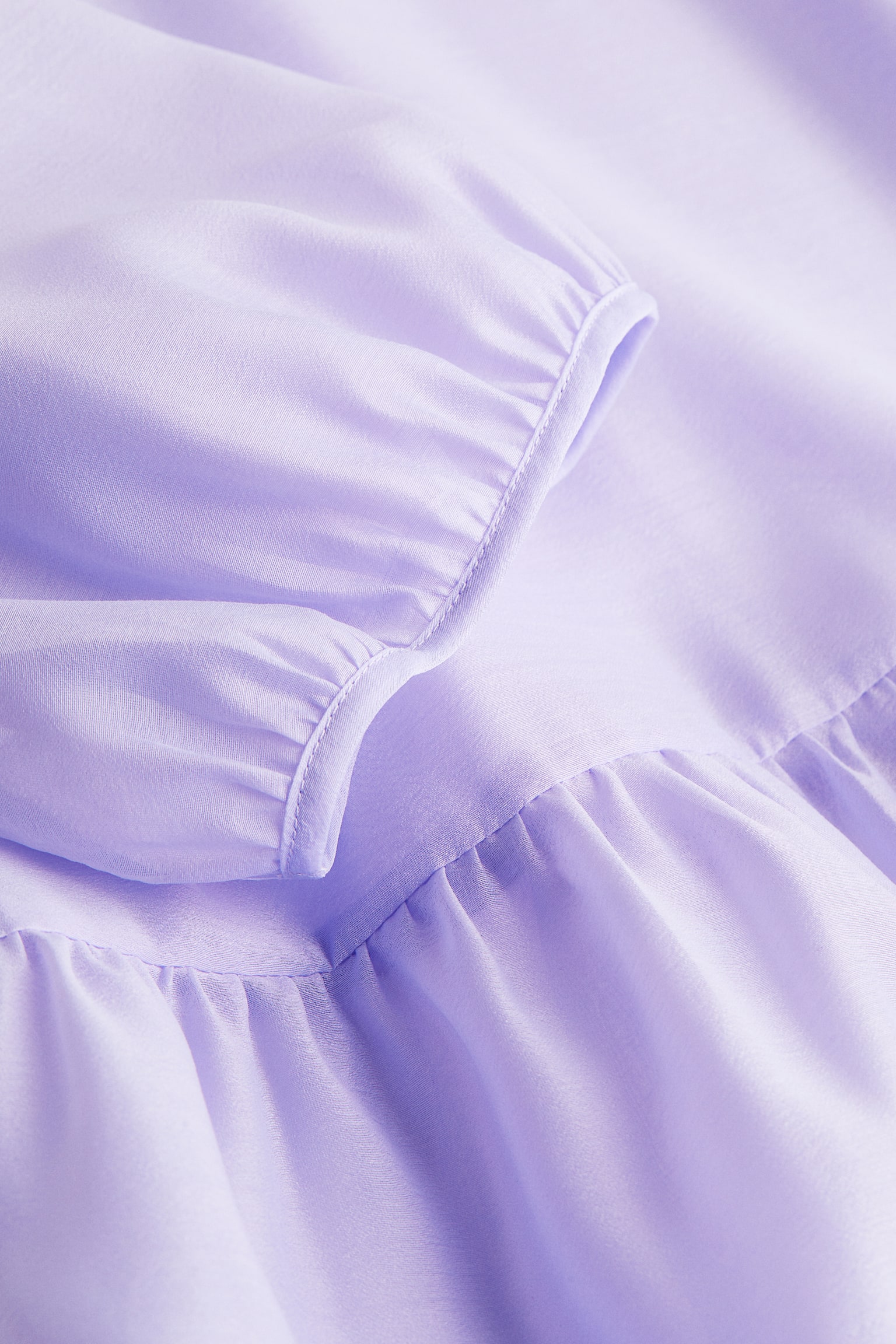 Puff-sleeved organza dress - Light purple - 2