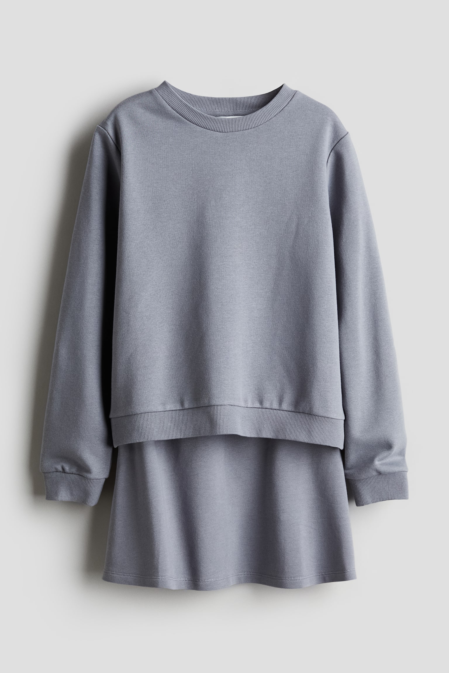 2-piece sweatshirt set - Grey/Pale pink - 1