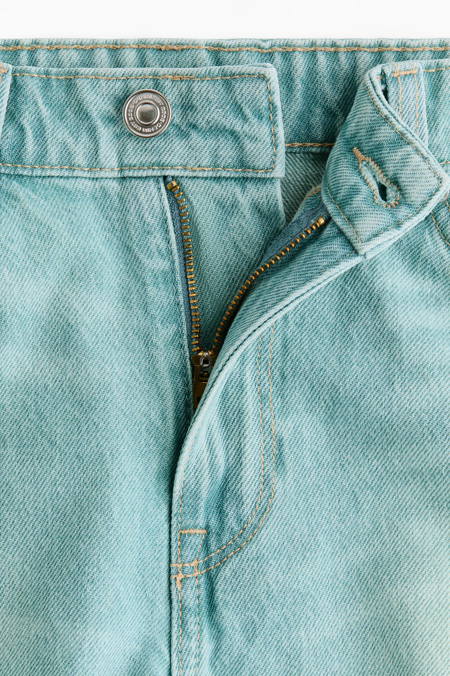 Frayed denim shorts - Light denim blue/Cream/Brown - 2