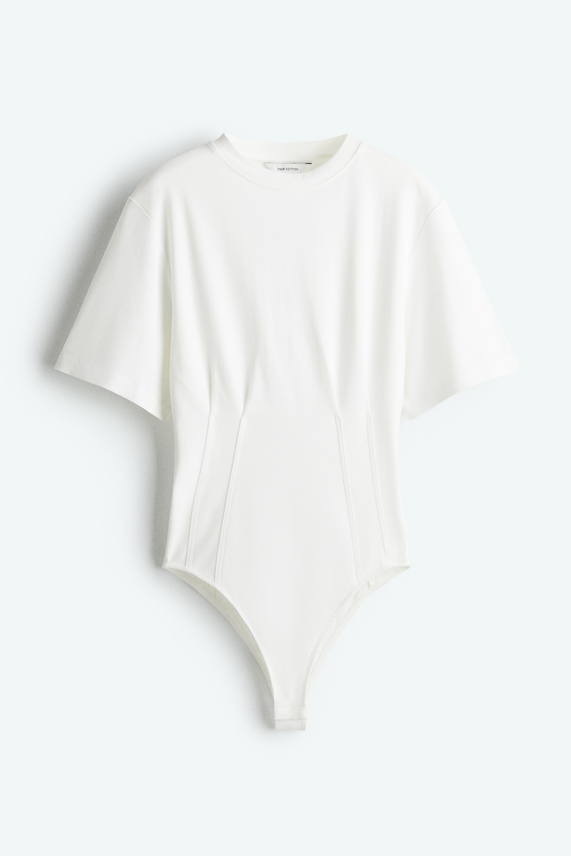 더블 저지 티셔츠 바디수트 - 화이트