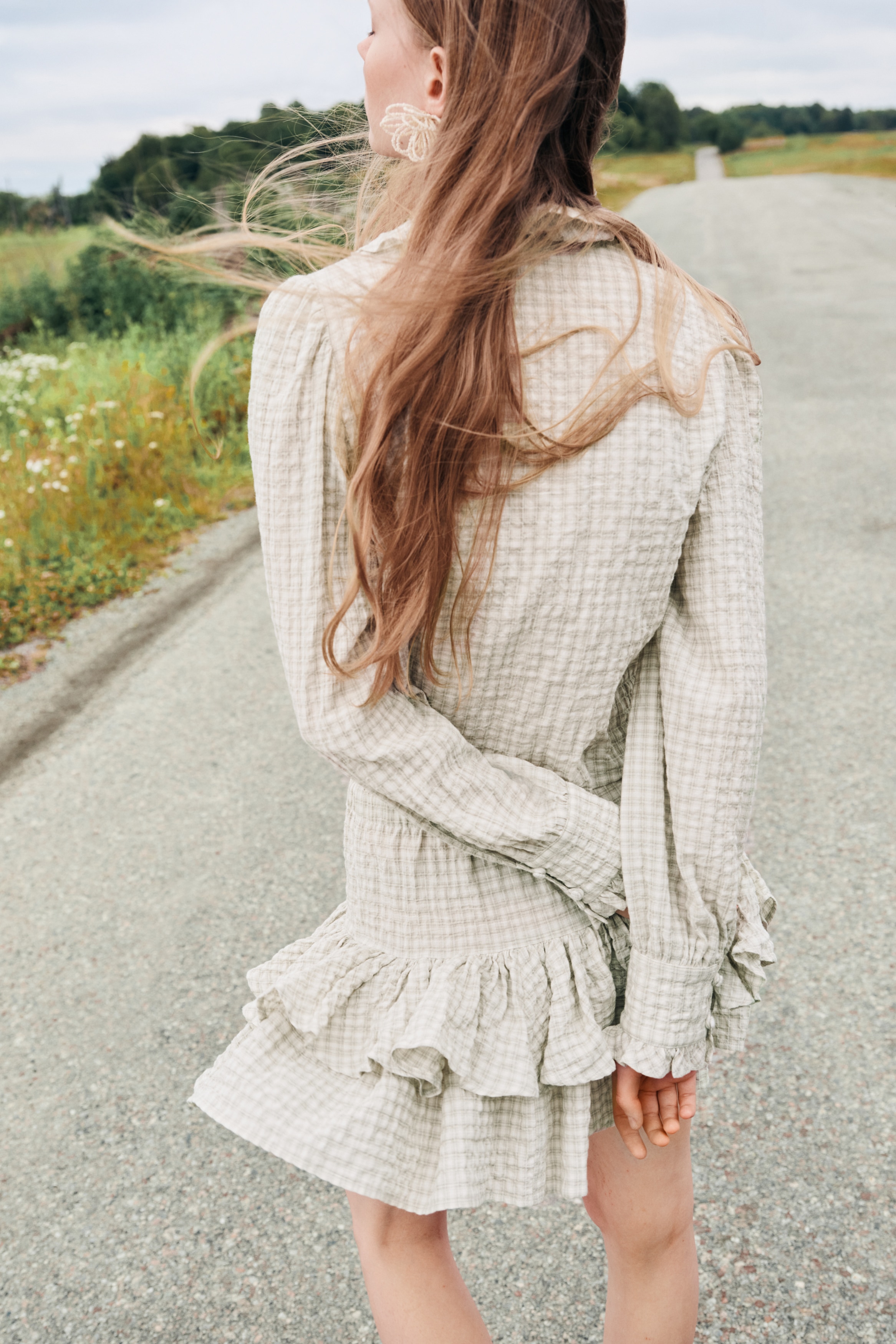 Tiered drawstring skirt