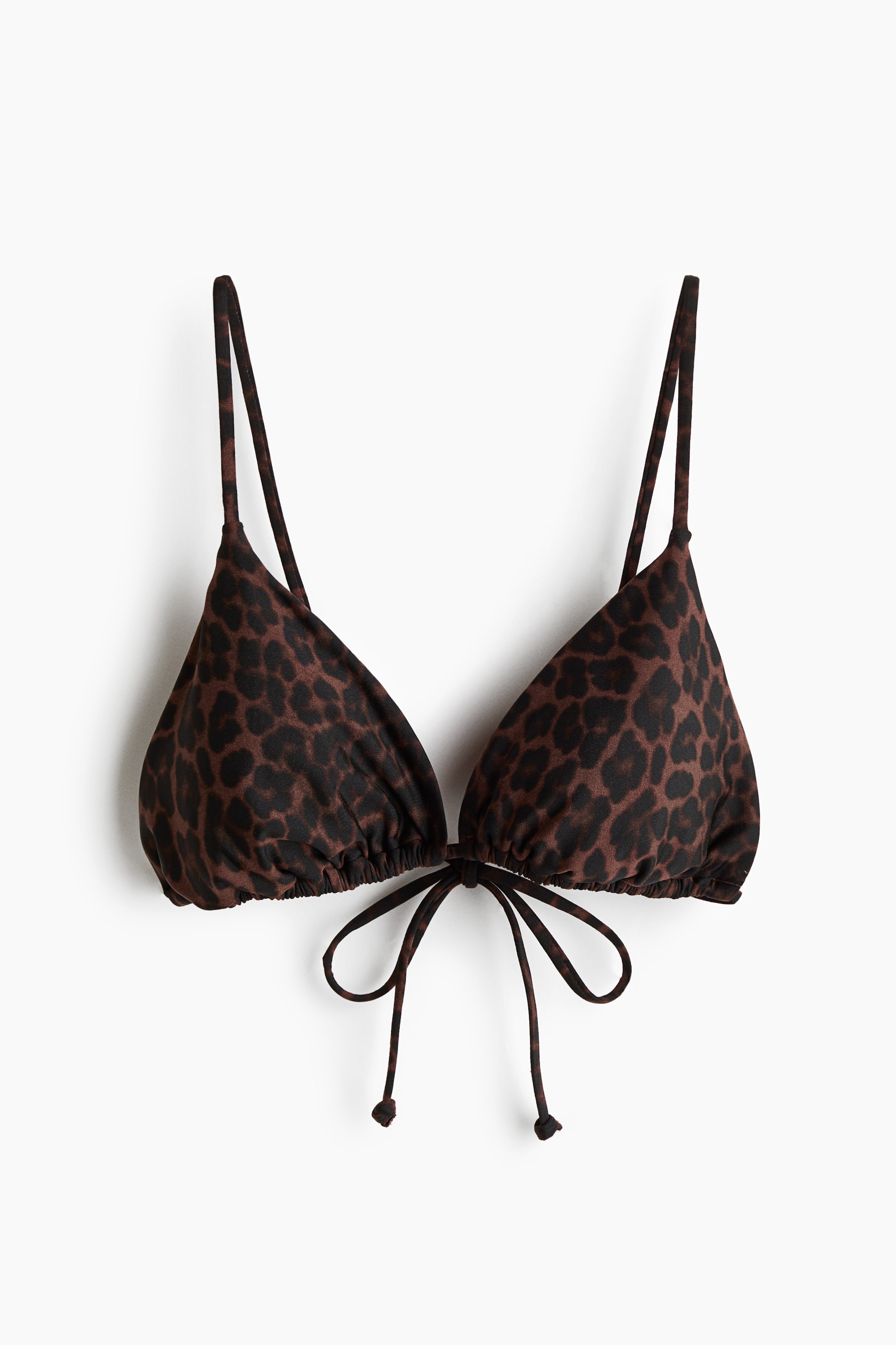 Ver imagem maior: Top de biquíni triangular almofadado - Castanho/Padrão leopardo - SENHORA | H&M PT 4