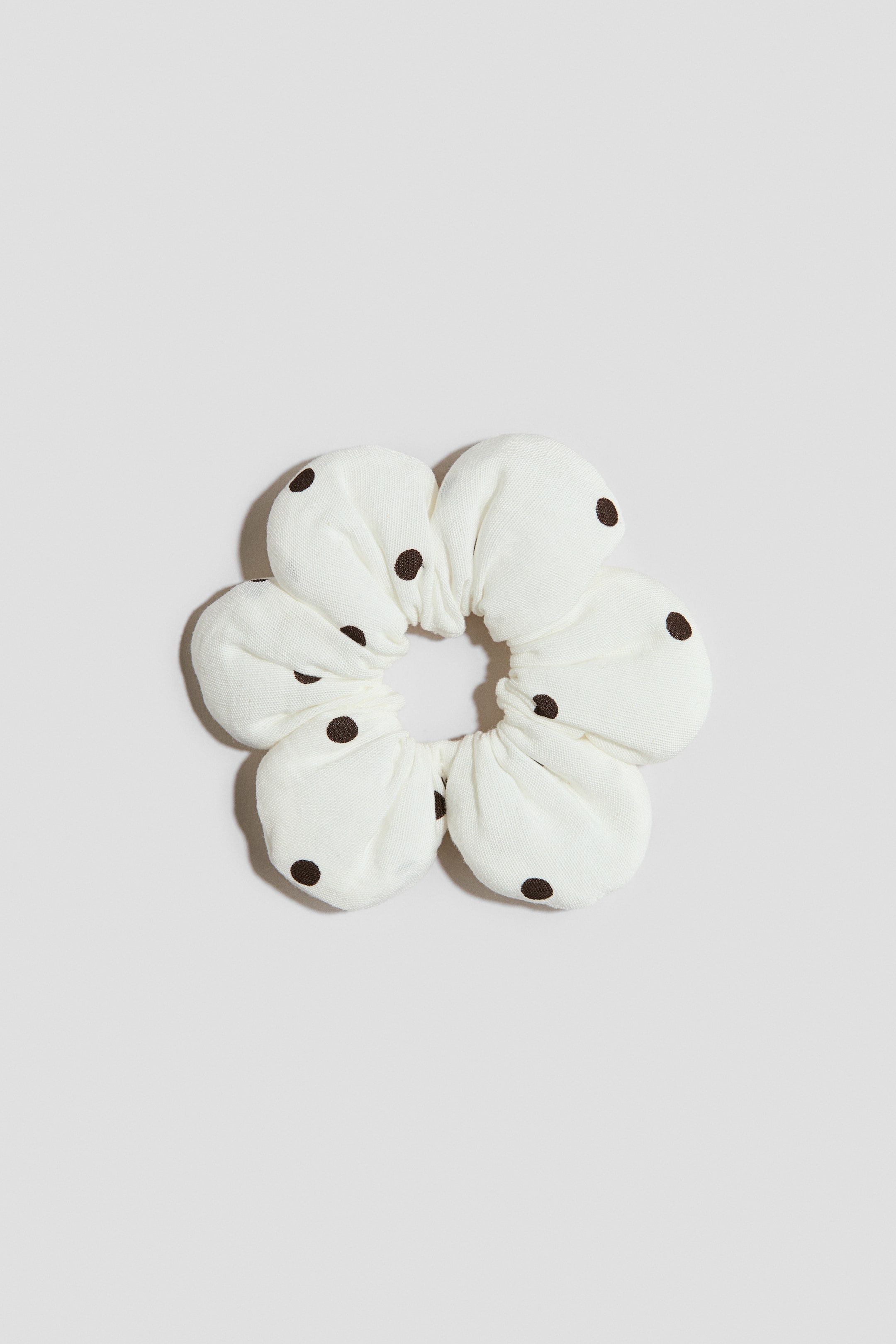 Переглянути збільшене зображення: Flower-shaped scrunchie - Кремовий/горошок - Kids | H&M UA 1