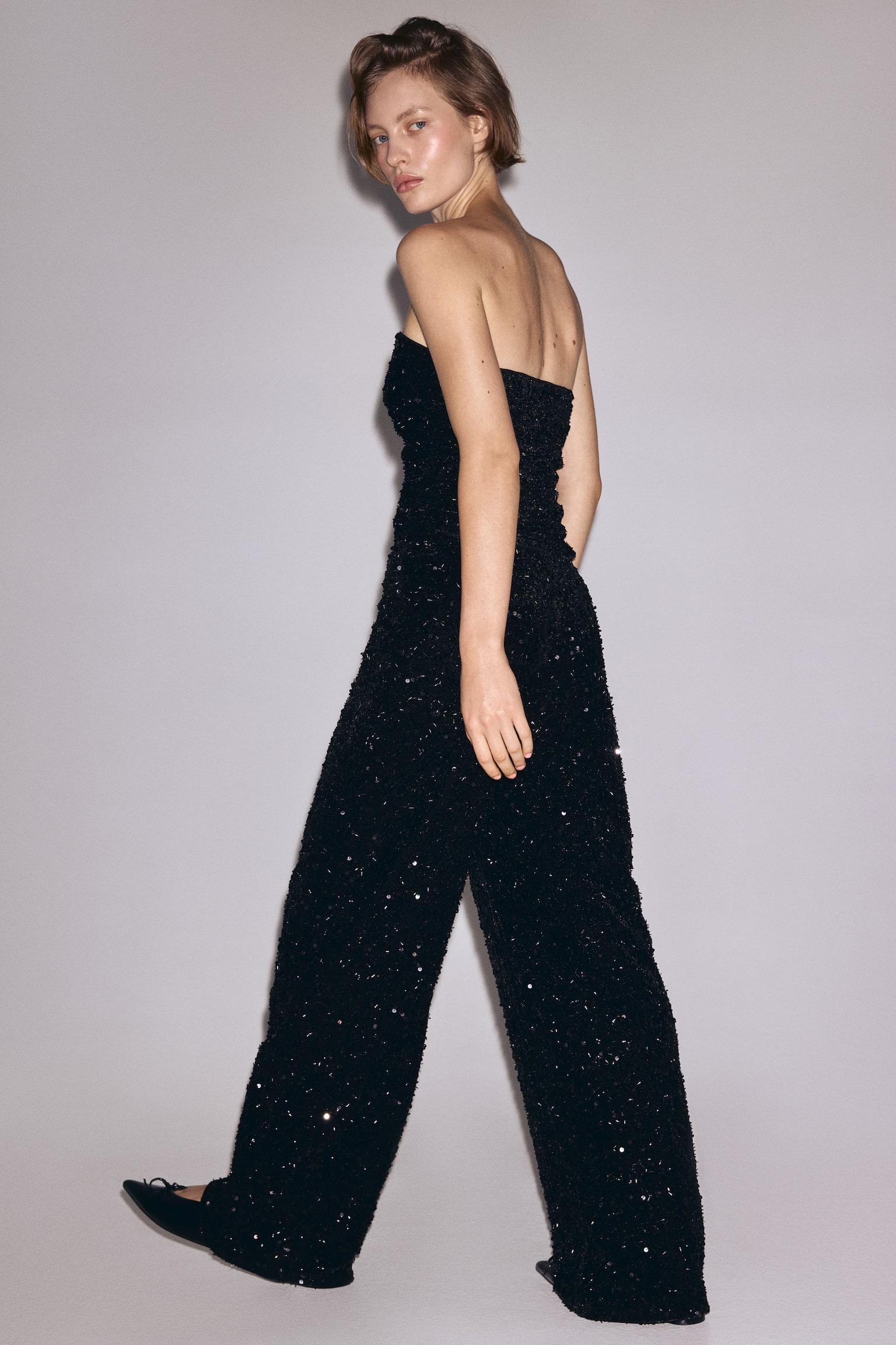 Sequined trousers - Black/Dark brown/Dark turquoise - 4