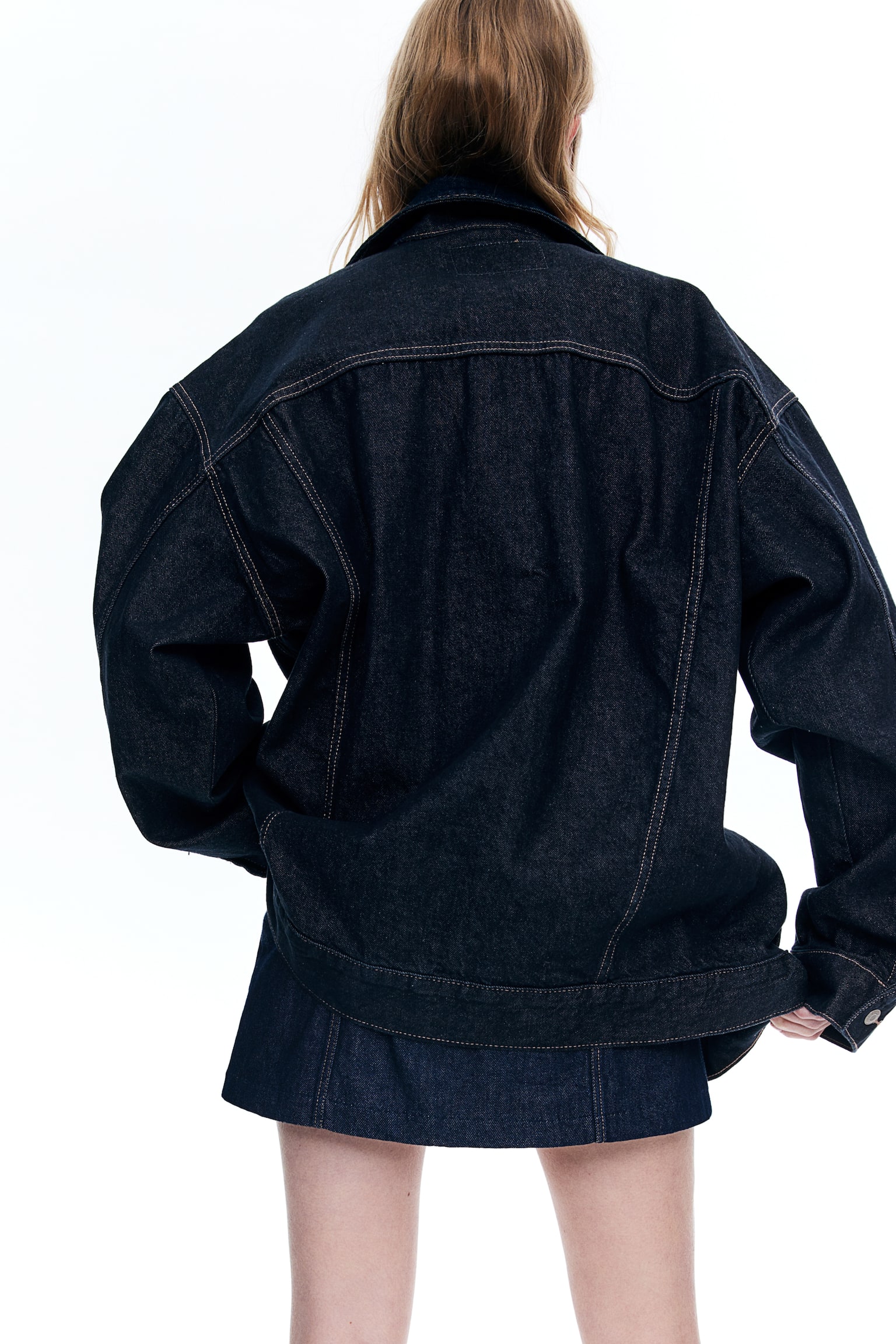 Oversized denim jacket - Dark denim blue/Denim blue/Light denim blue - 6