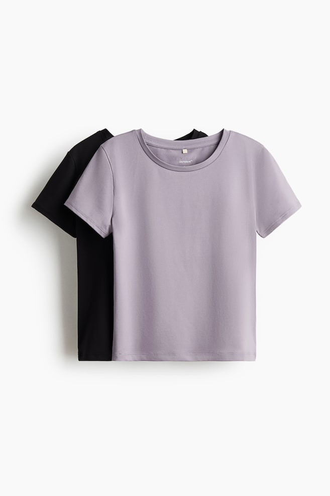 2-pack sports tops with DryMove™ - Black/Light purple/Light blue/Navy blue/Black/White/Light pink/Dark brown/Lilac plum/Black/Dusty green/Black/Light purple/White/Dusty green/Black/Pink/Black - 1