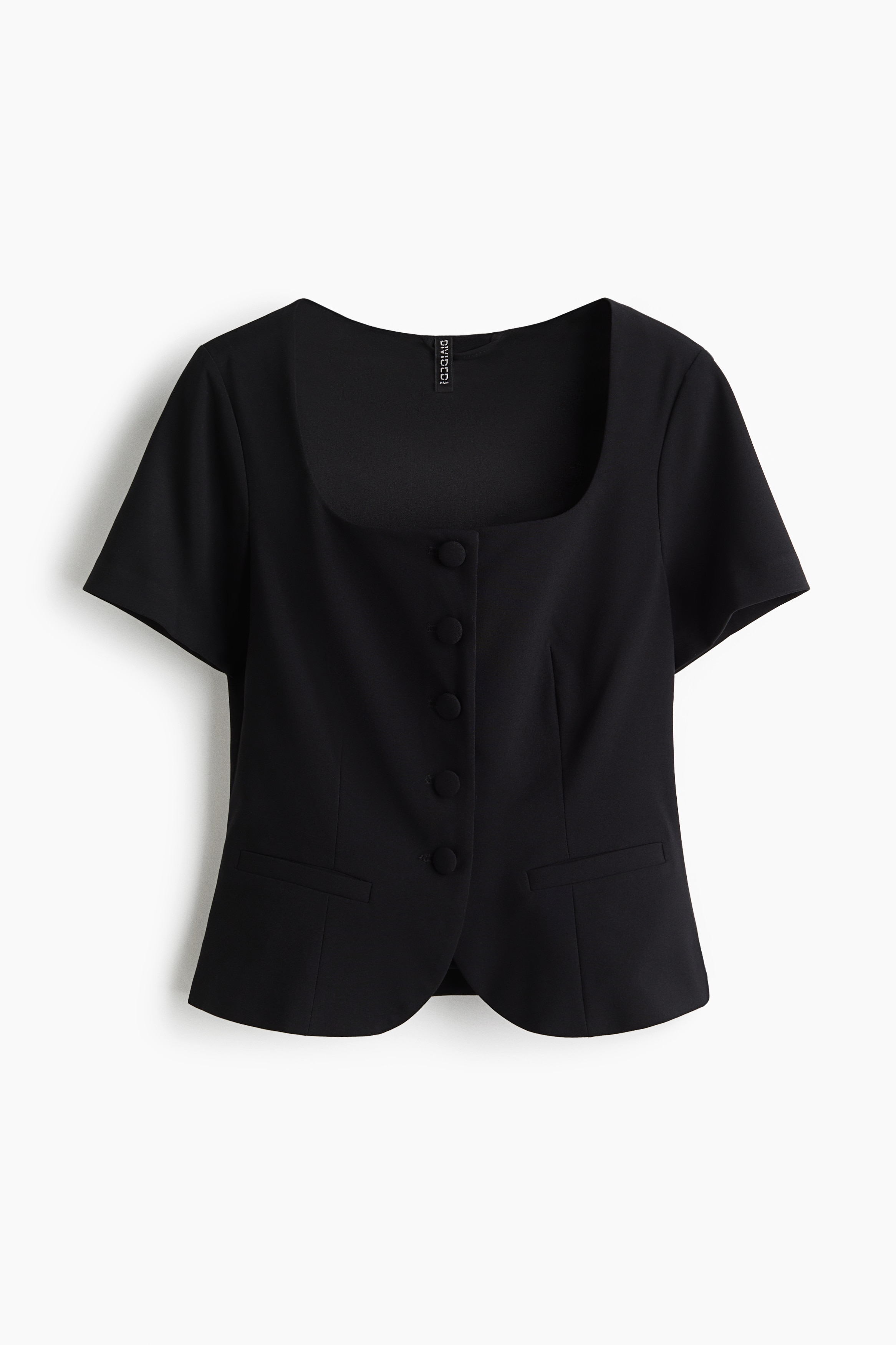 Top à boutons - Noir/Marron