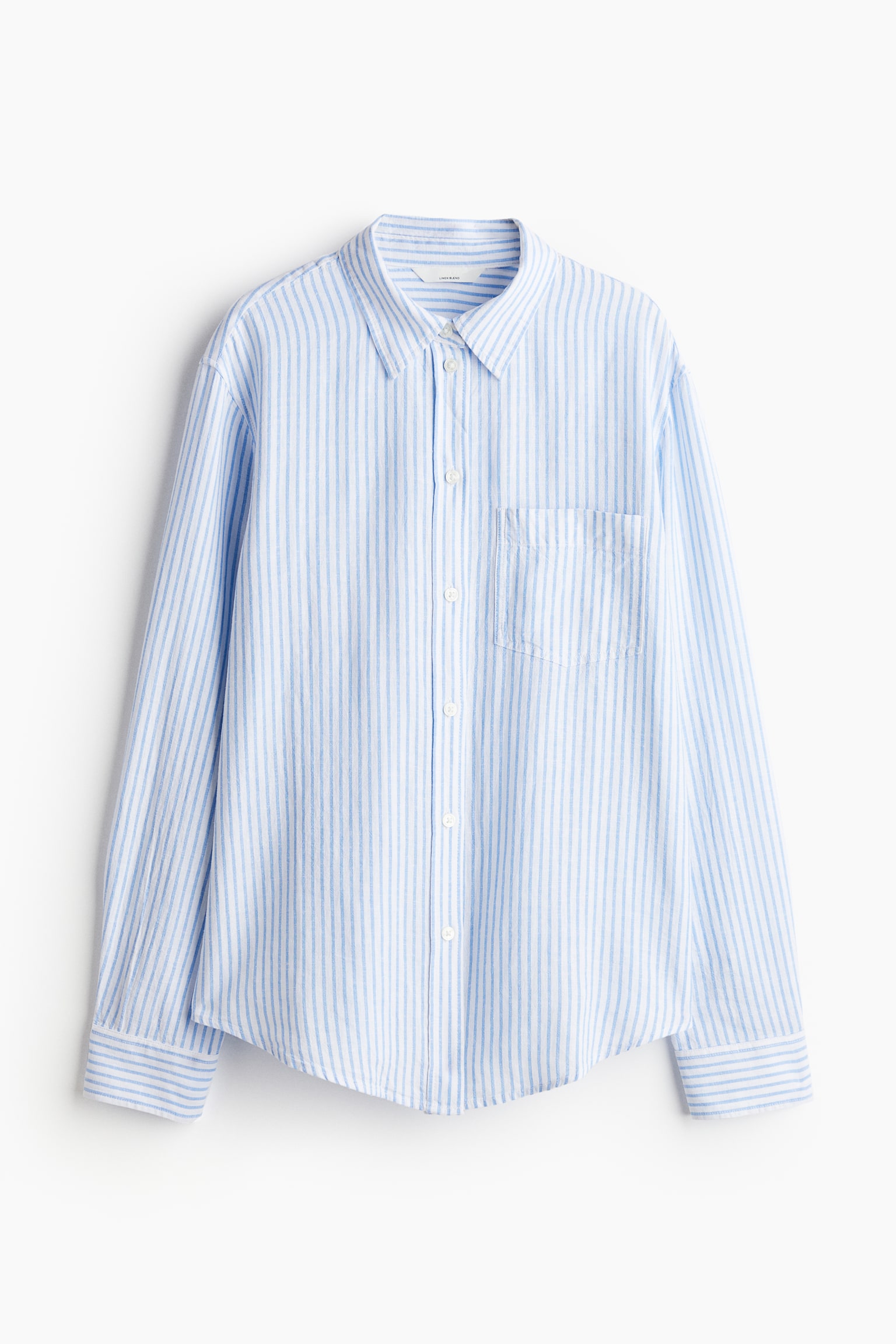 Linen Blend Shirt - White/Blue stripe/Blue/Pink/Light beige/White - 2