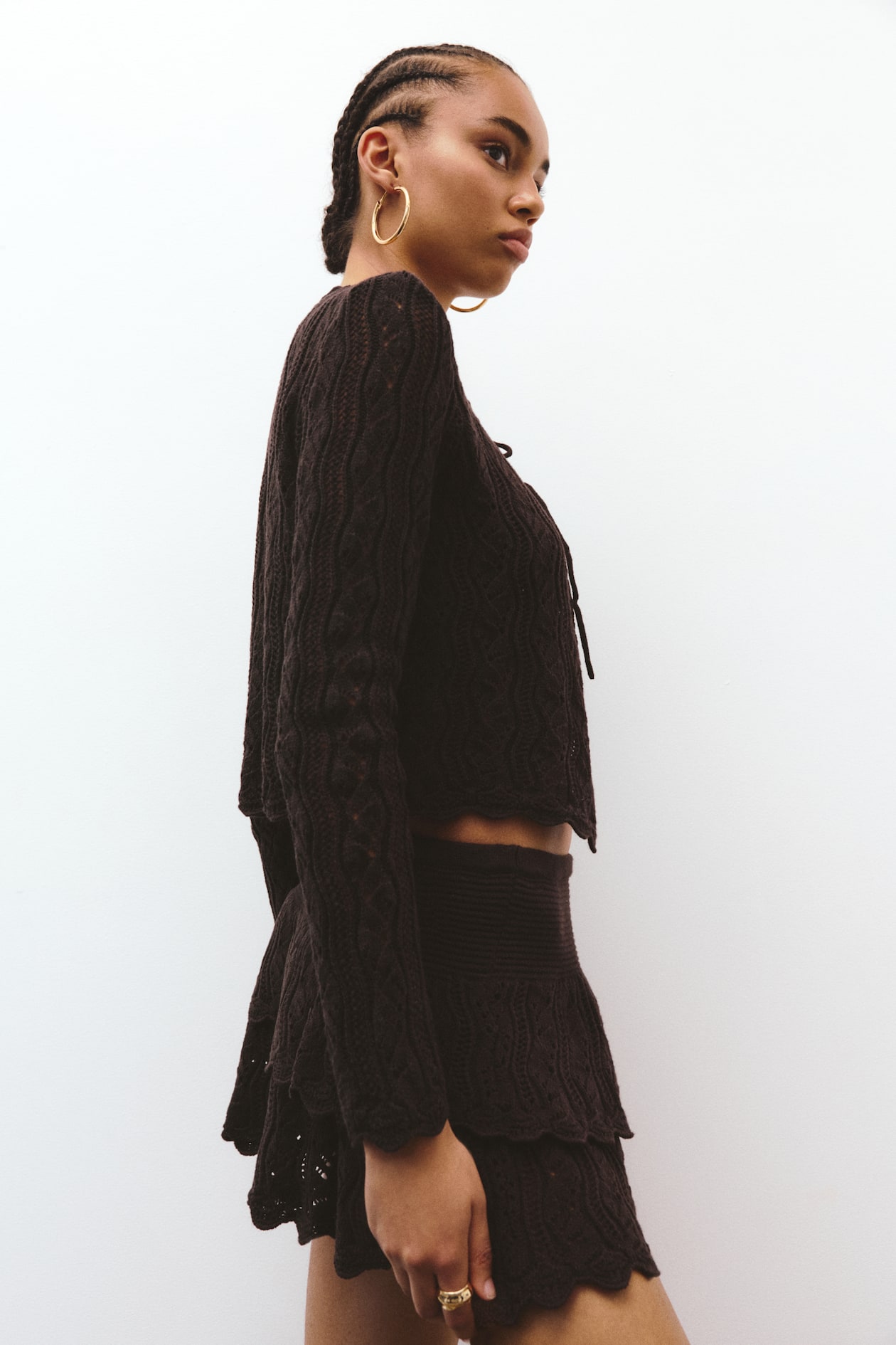Pointelle-Knit Tie-Front Cardigan - image 3