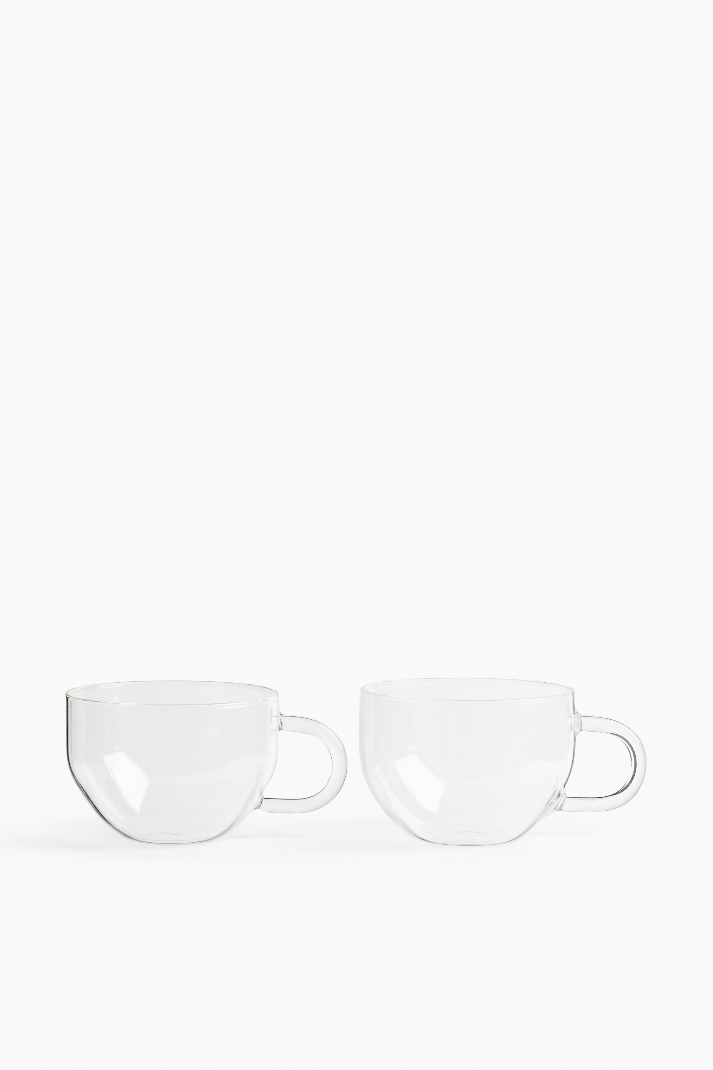 Lot de 2 tasses en verre - Verre transparent/Jaune/Gris
