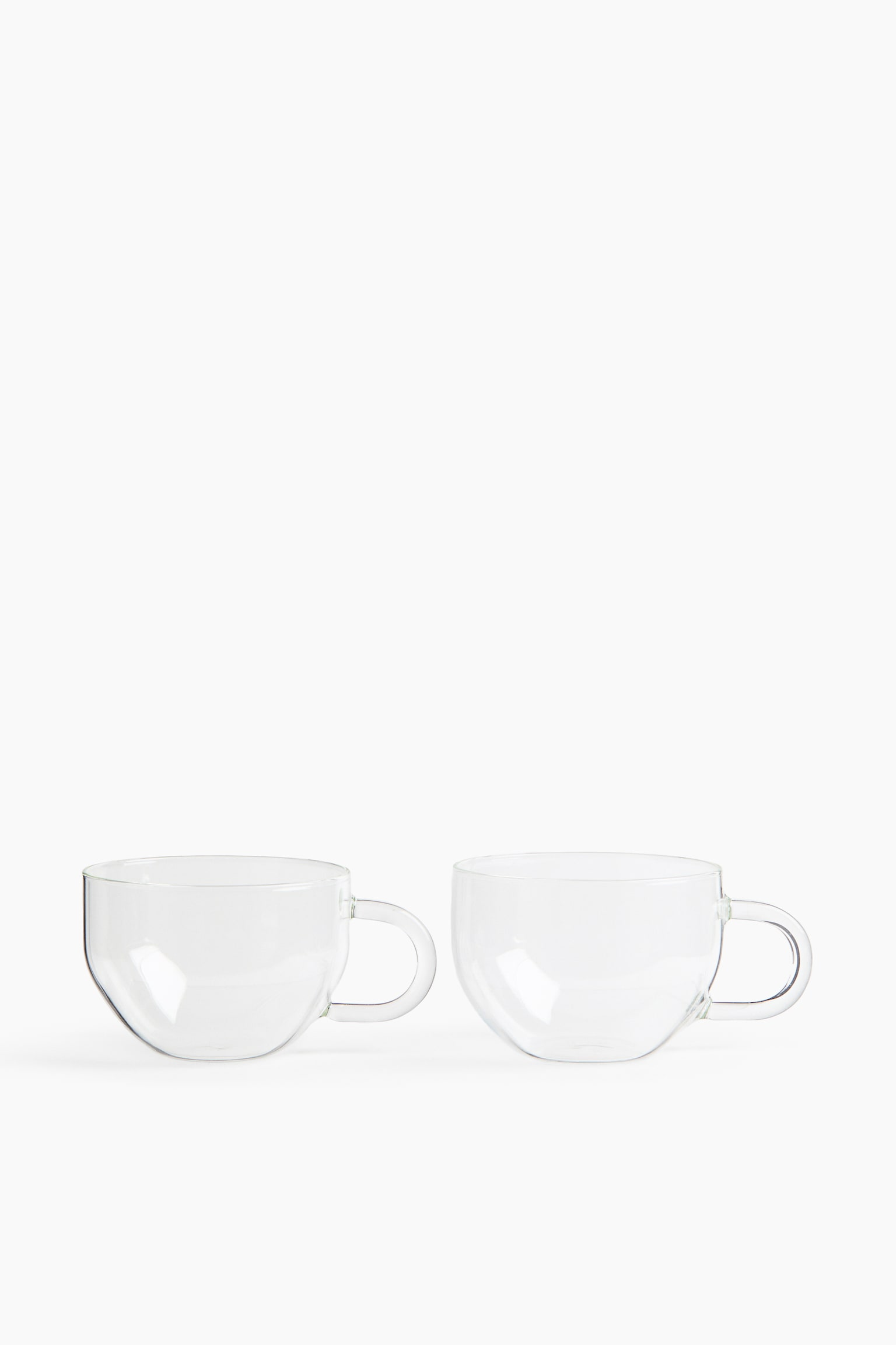2-pack glass mugs - Clear glass/Grey