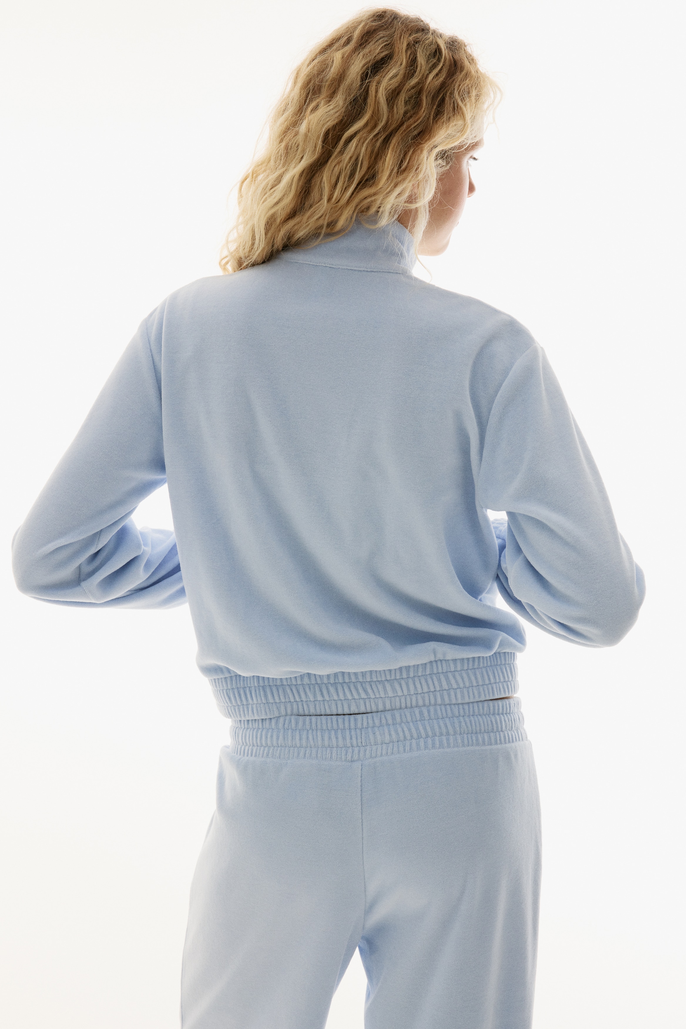 Velour zip-through jacket